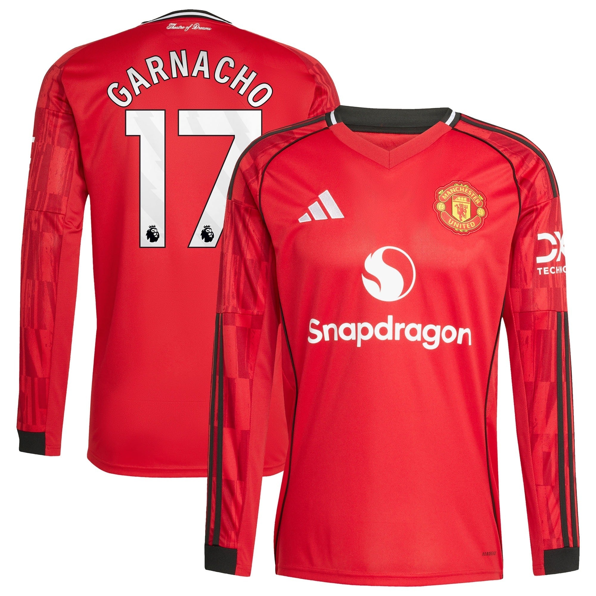 Espoor™ Alejandro Garnacho Manchester United adidas Home 2025/26 Player Long Sleeve Jersey - Red