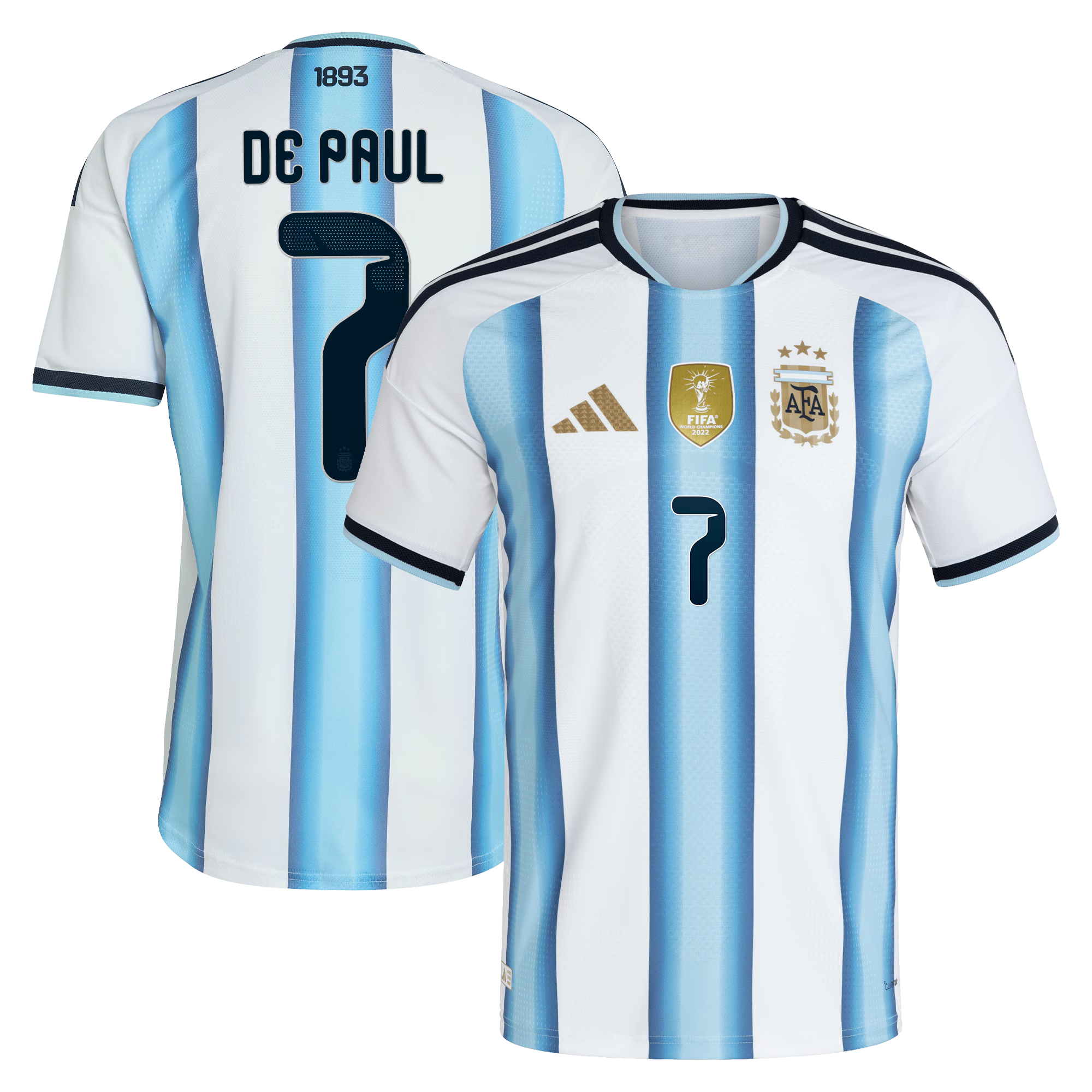 Espoor™ Argentina 2026 Home Player Jersey #7 - White (De Paul )