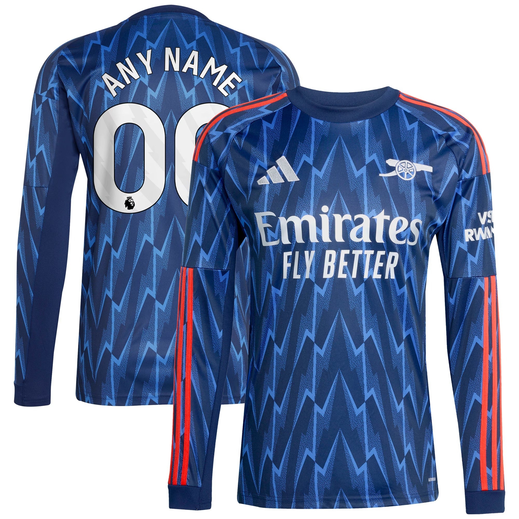 Espoor™ Arsenal adidas 2025/26 Away Long Sleeve Customized Jersey - Blue