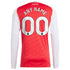 Espoor™ Arsenal adidas 2025/26 Home Long Sleeve Custom Jersey - Red
