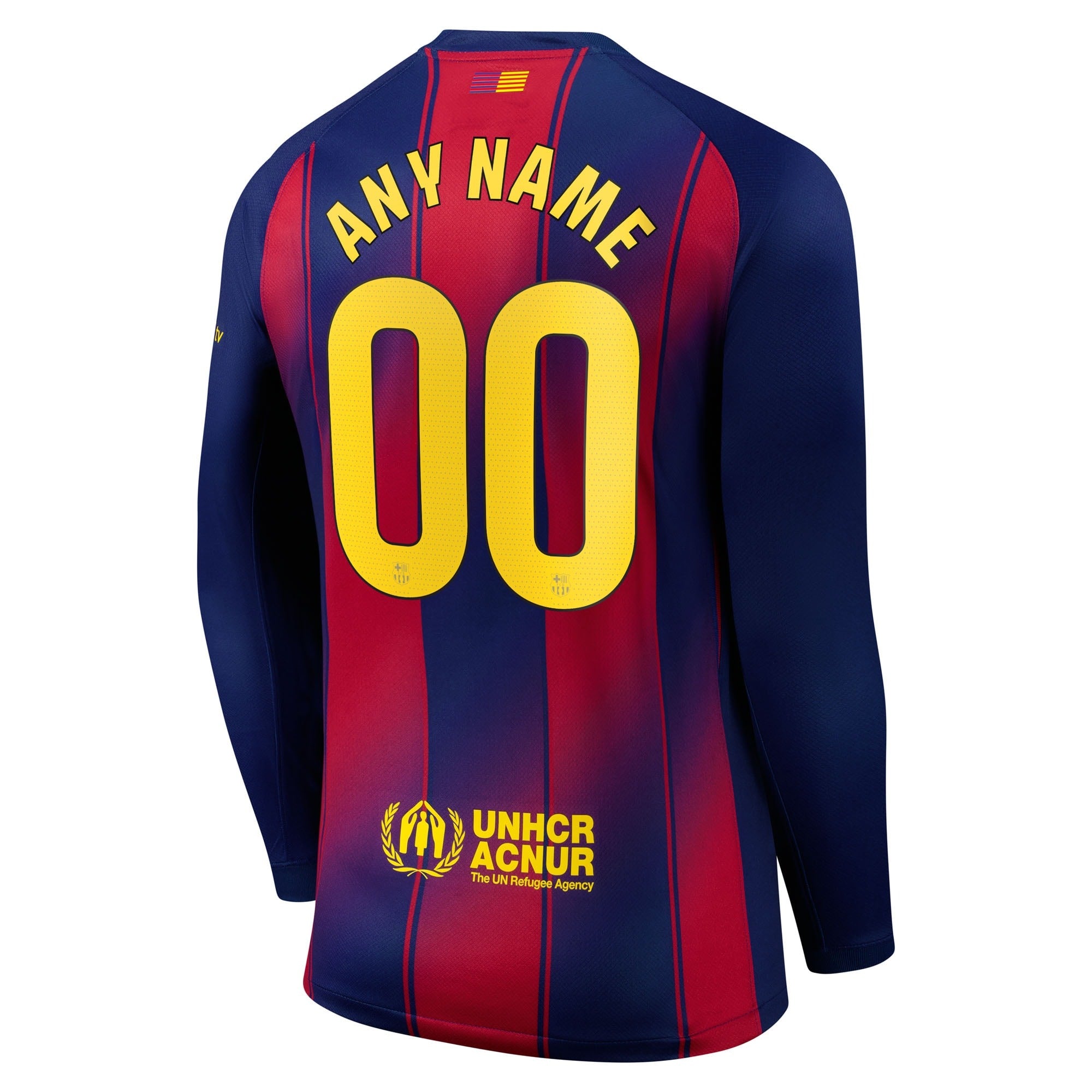Espoor™ Barcelona Nike 2025/26 Home Long Sleeve Custom Jersey - Navy