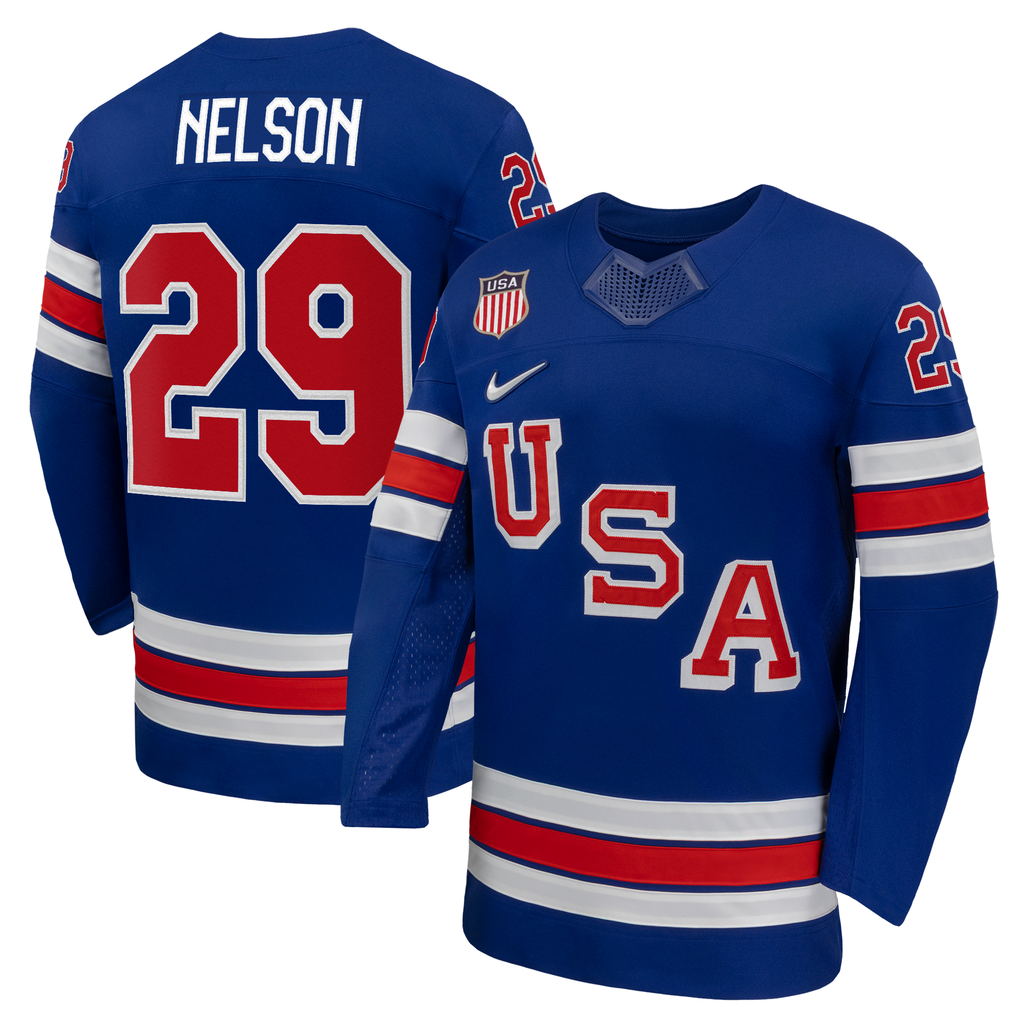 Brock Nelson #29 USA Hockey 2026 Home Jersey - Nike Royal - Jersey Teams World