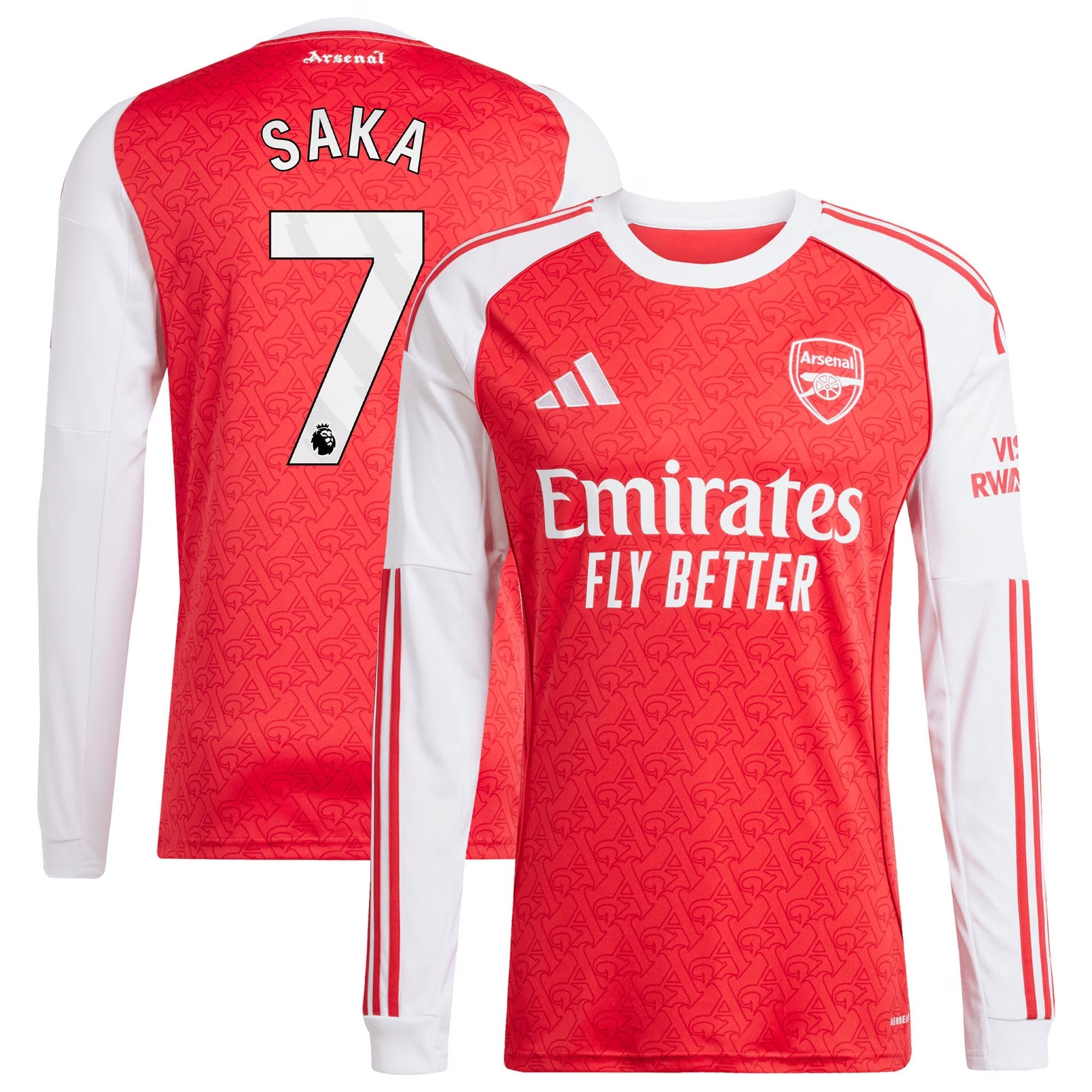 Espoor™ Bukayo Saka Arsenal adidas 2025/26 Home Long Sleeve Player Jersey - Red