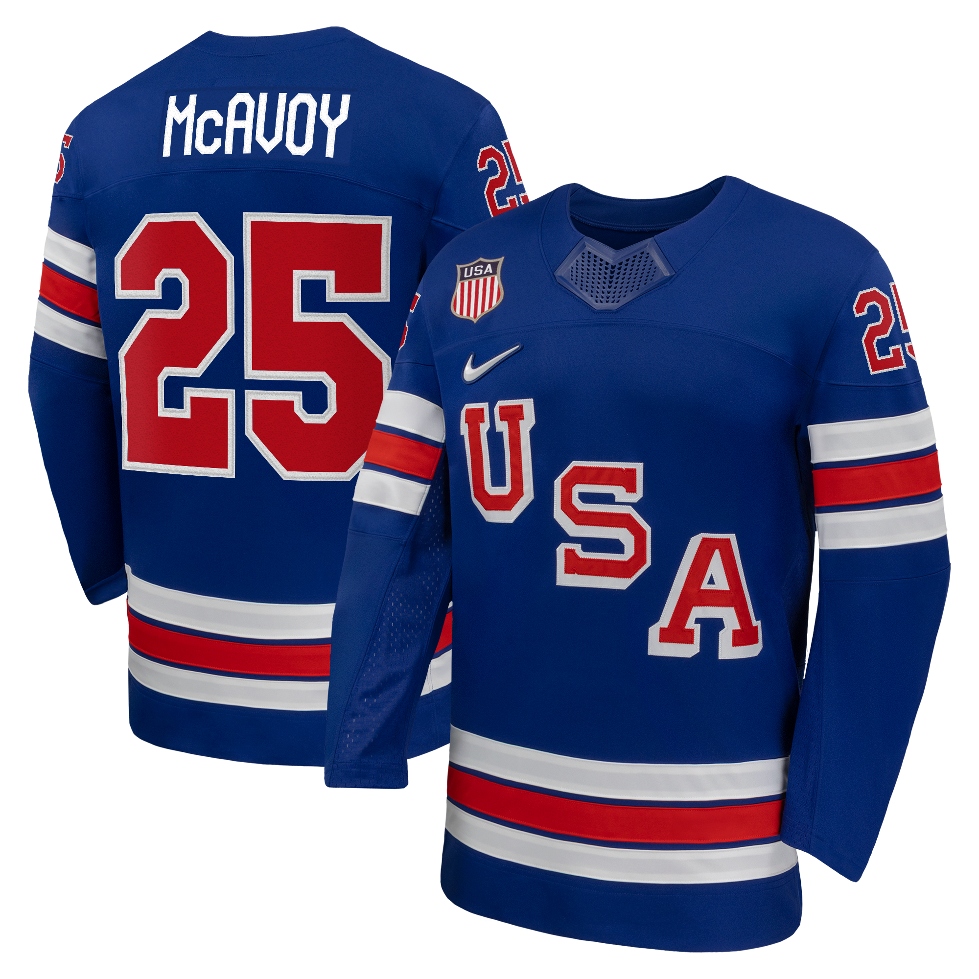 Charlie McAvoy #25 USA Hockey 2026 Home Jersey - Nike Royal - Jersey Teams World