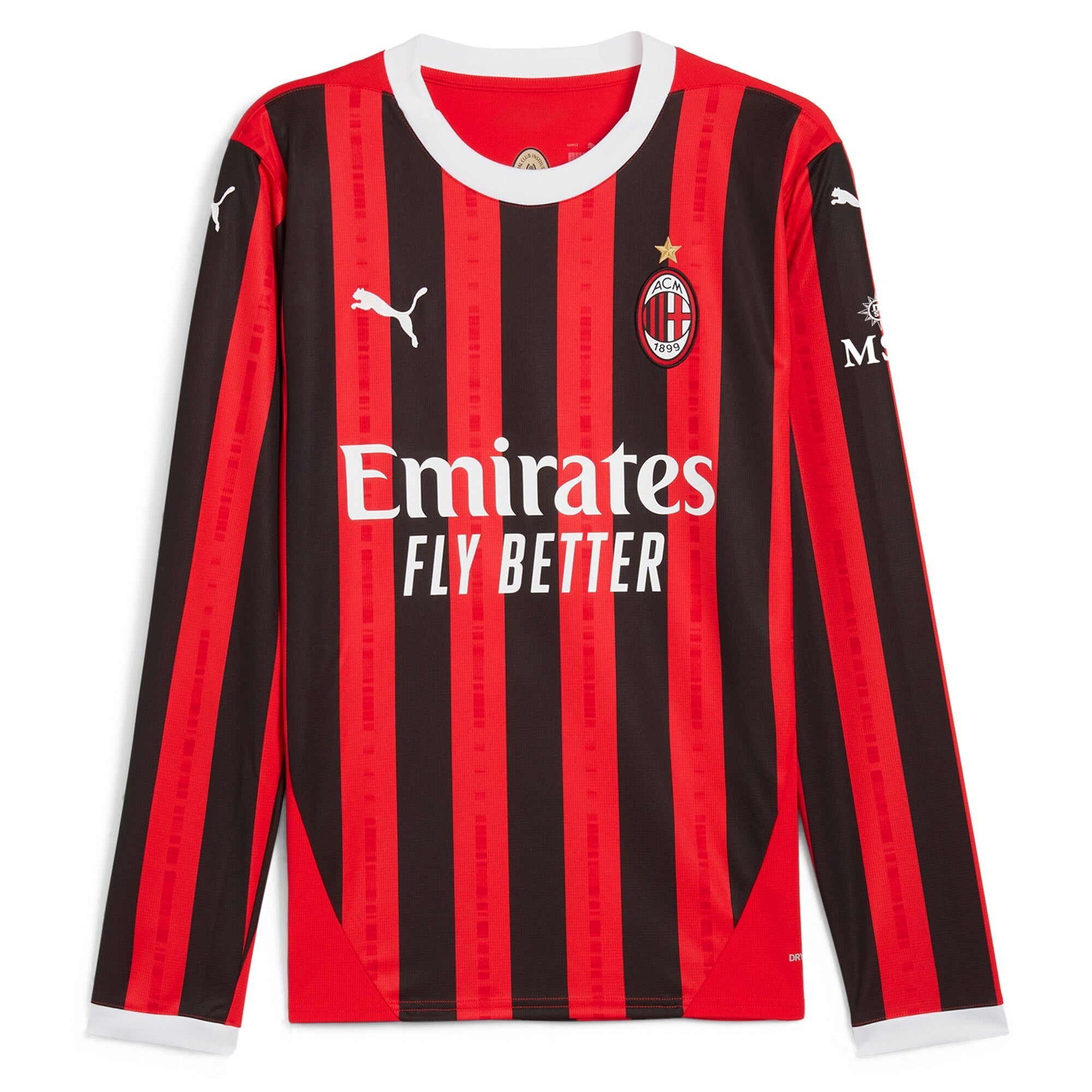 Espoor™ Christian Pulisic AC Milan Puma 2024/25 Home Long Sleeve Player Jersey - Red