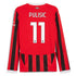 Espoor™ Christian Pulisic AC Milan Puma 2024/25 Home Long Sleeve Player Jersey - Red