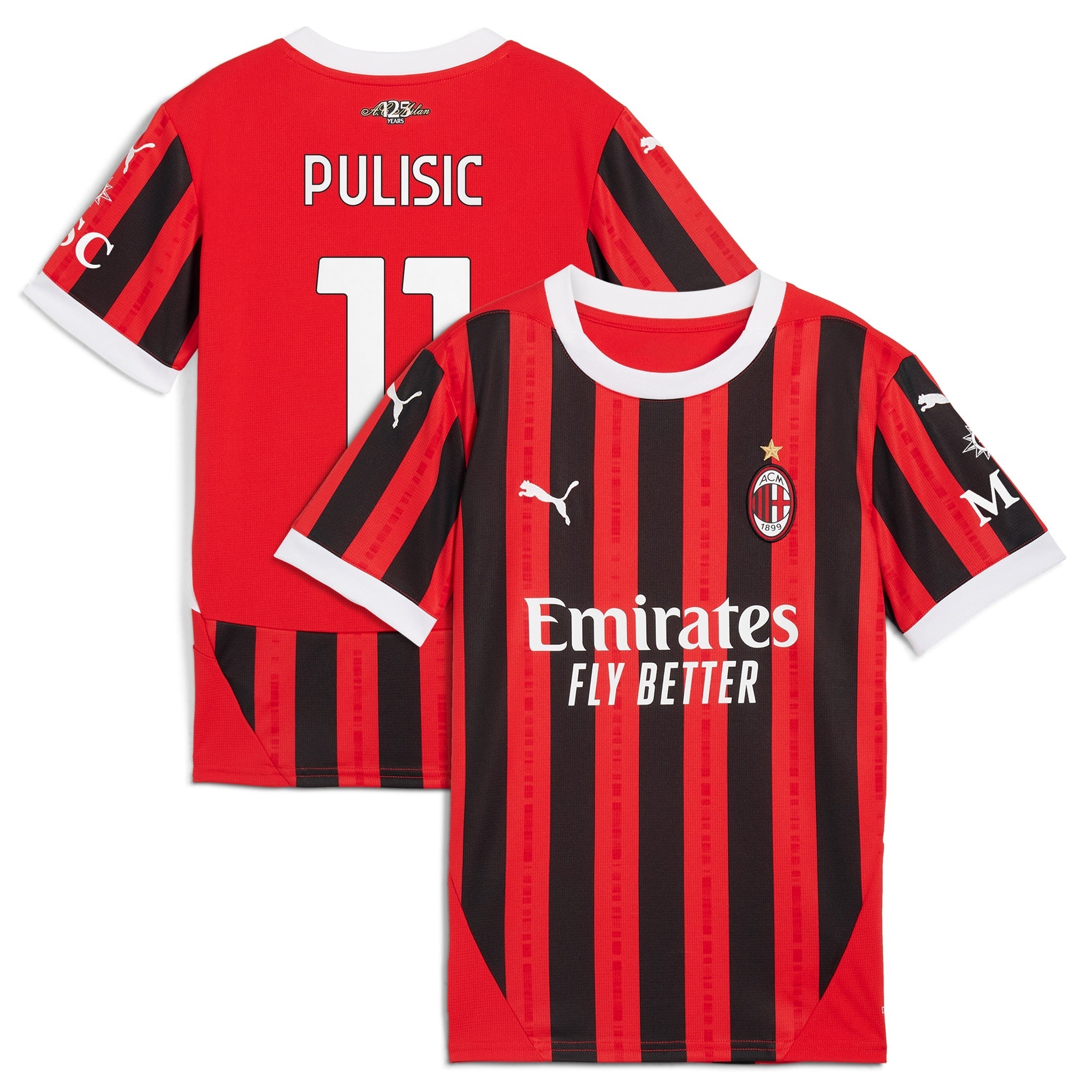 Espoor™ Christian Pulisic AC Milan Puma 2024/25 Home Player Jersey - Red