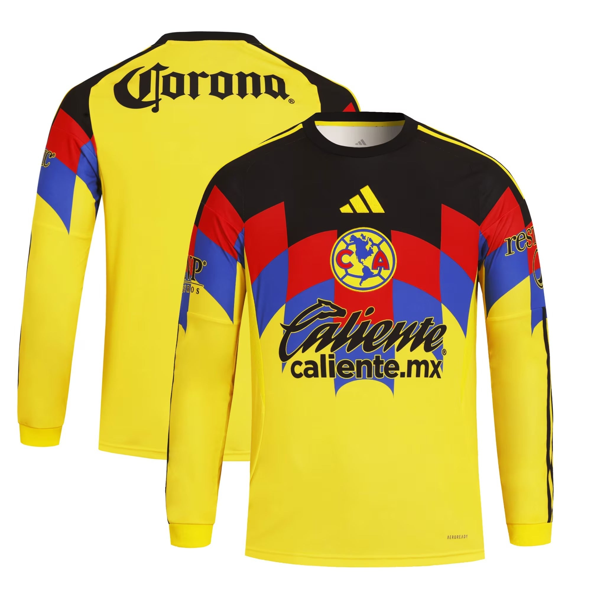 Espoor™ Club America adidas 2025/26 Home Long Sleeve Jersey - Yellow