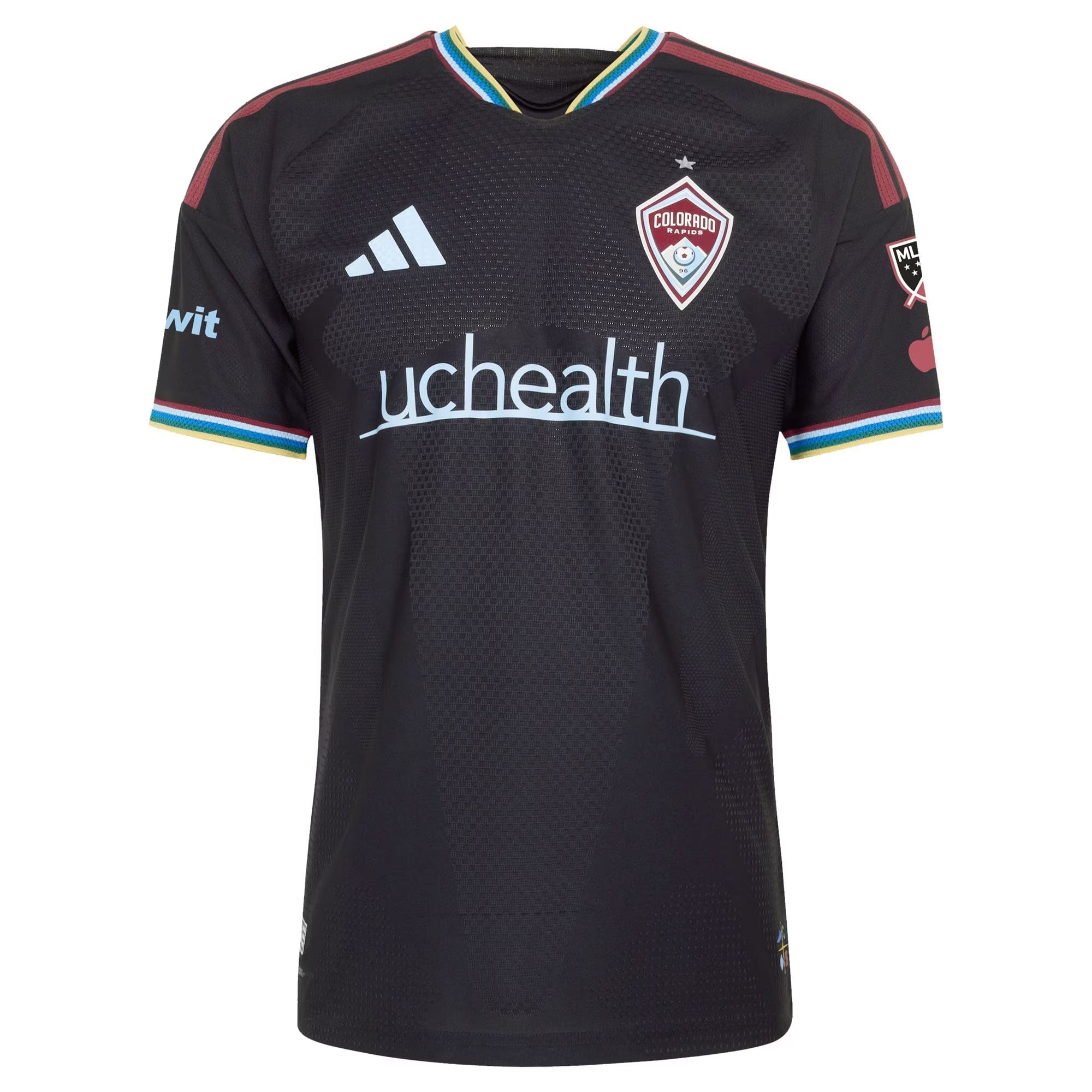 Colorado Rapids // adidas Darren Yapi #77 Official 2026 Colorful Colorado On-Field Patch Jersey – Black - Jersey Teams World