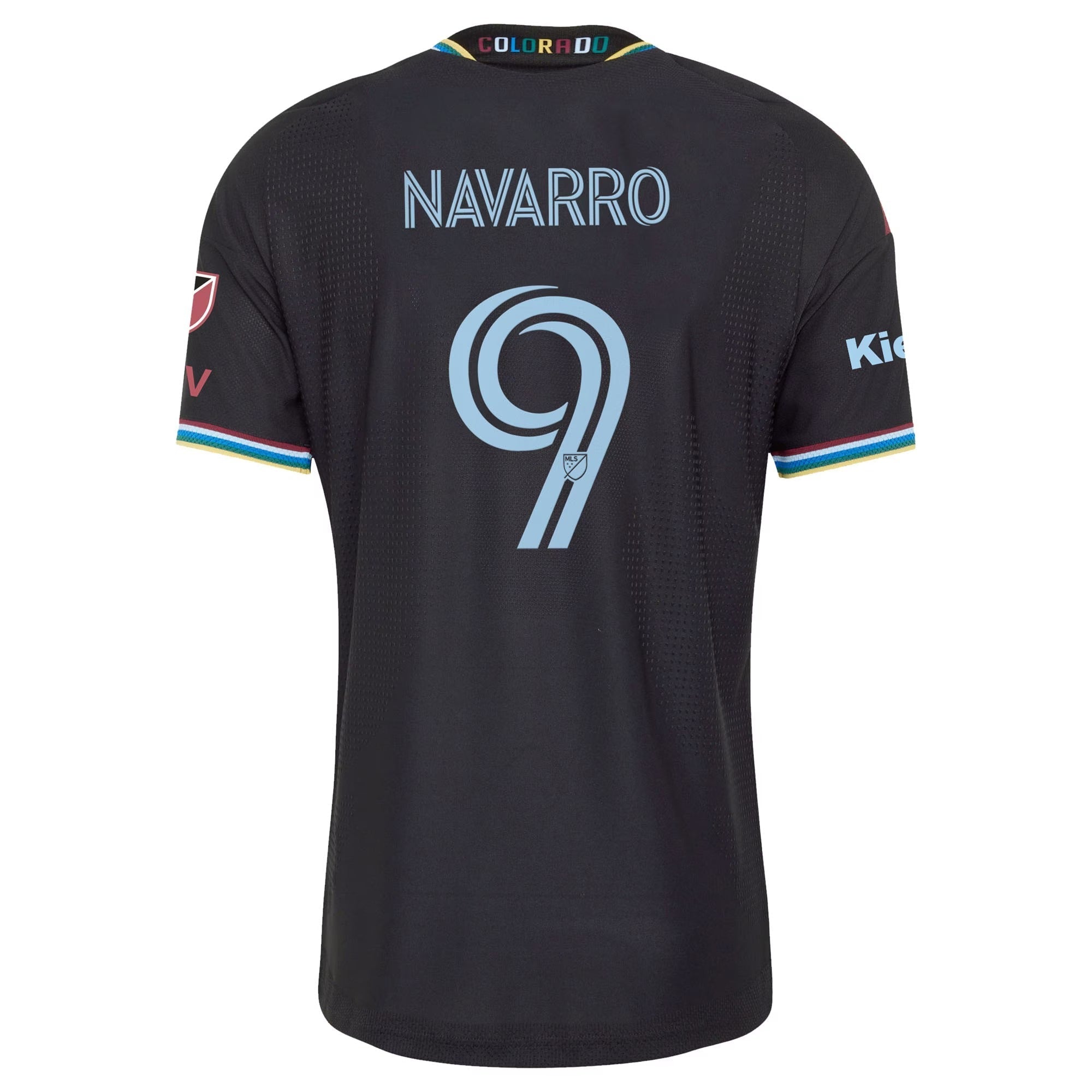 Colorado Rapids // adidas Rafael Navarro #9 Official 2026 Colorful Colorado On-Field Patch Jersey – Black - Jersey Teams World