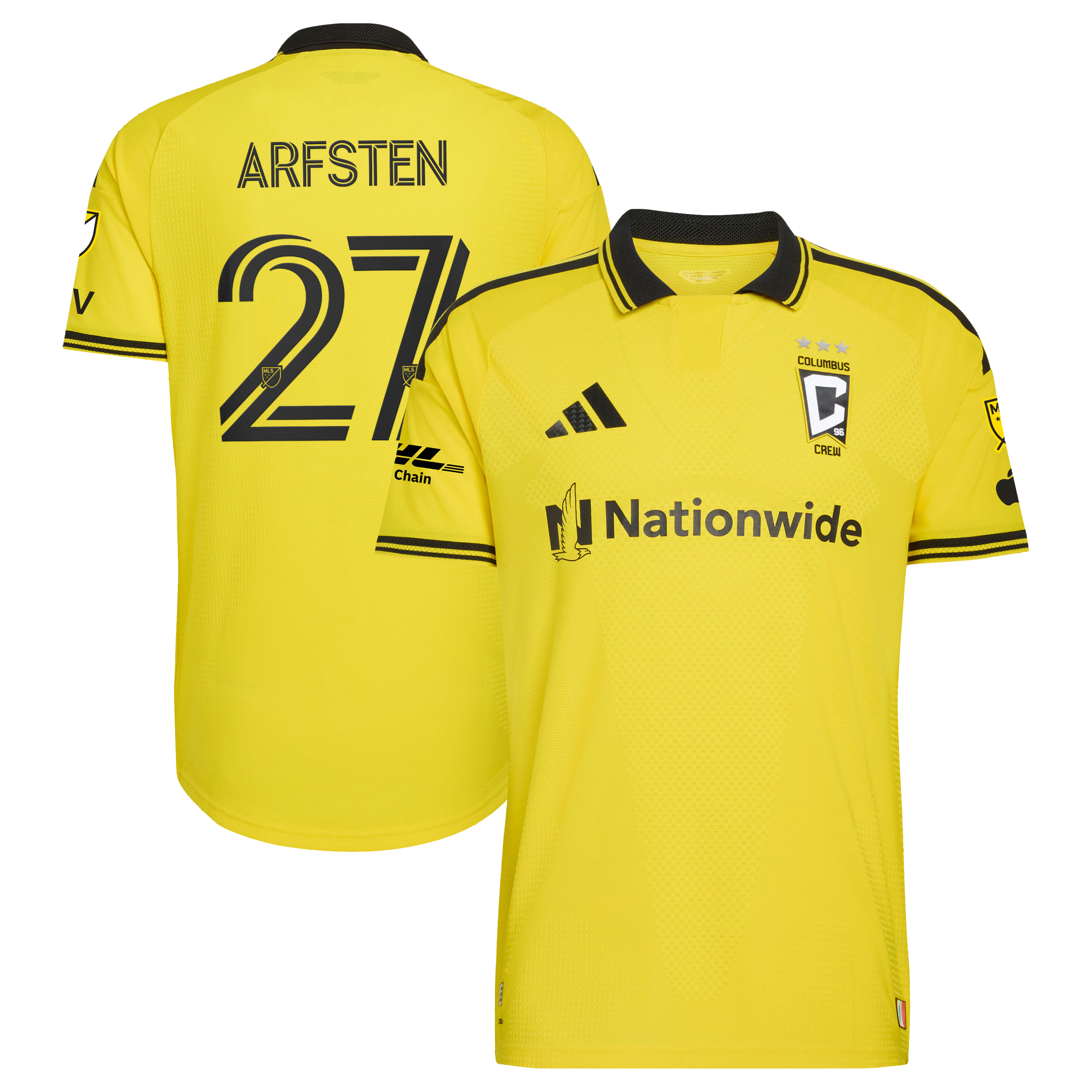 Columbus Crew // Maximilian Arfsten #27 Official 2026 The Crafted for Excellence On-Field Patch Jersey – Yellow - Jersey Teams World