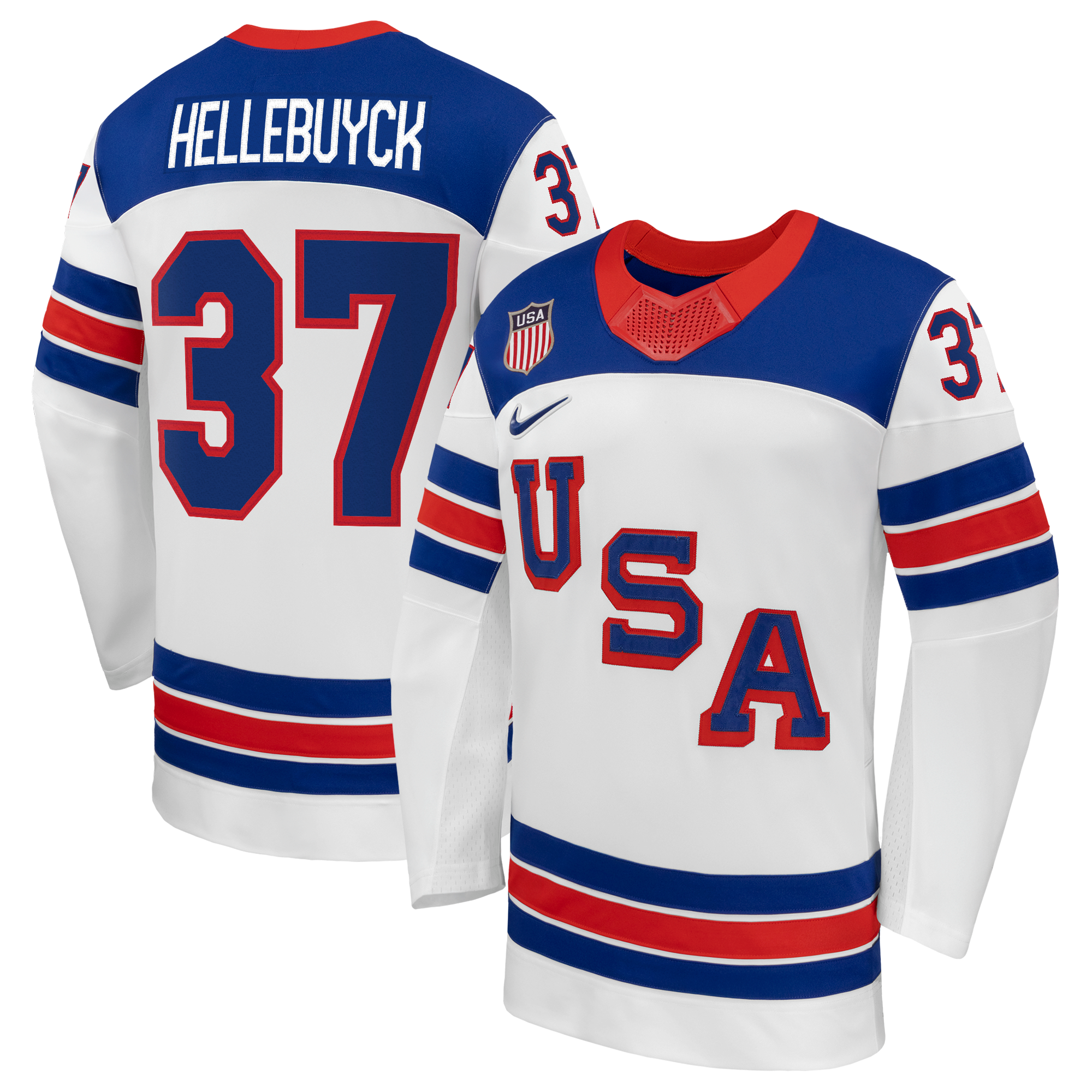 Connor Hellebuyck #37 USA Hockey 2026 Away Jersey - Nike White - Jersey Teams World