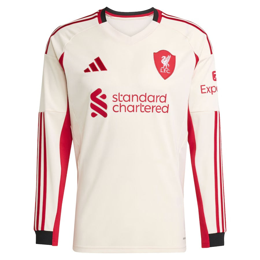 Espoor™ Darwin Núñez Liverpool adidas 2025/26 Away Long Sleeve Player Jersey - White