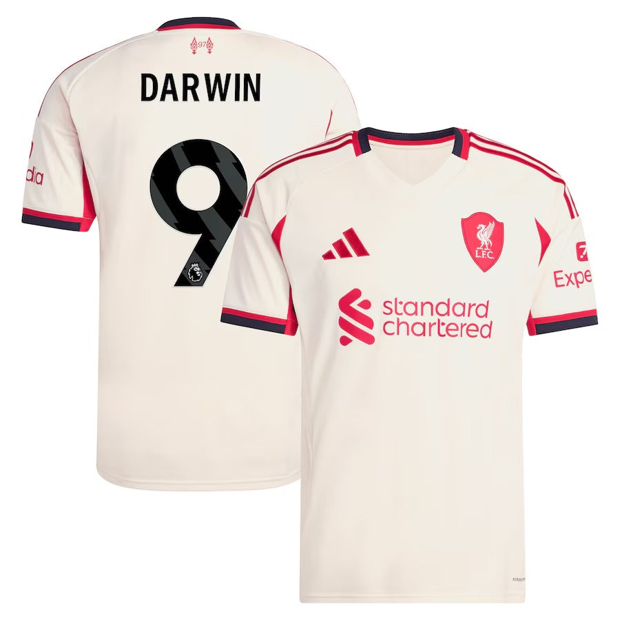 Espoor™ Darwin Núñez Liverpool adidas 2025/26 Away Player Jersey - White