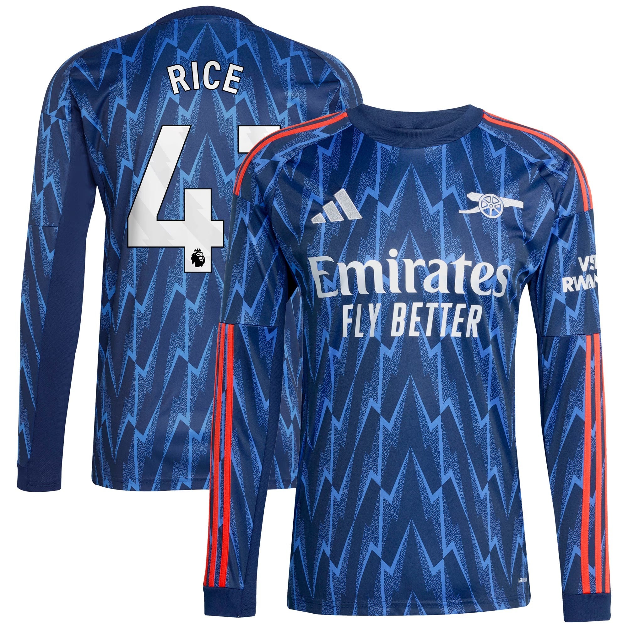 Espoor™ Declan Rice Arsenal adidas 2025/26 Away Long Sleeve Player Jersey - Blue
