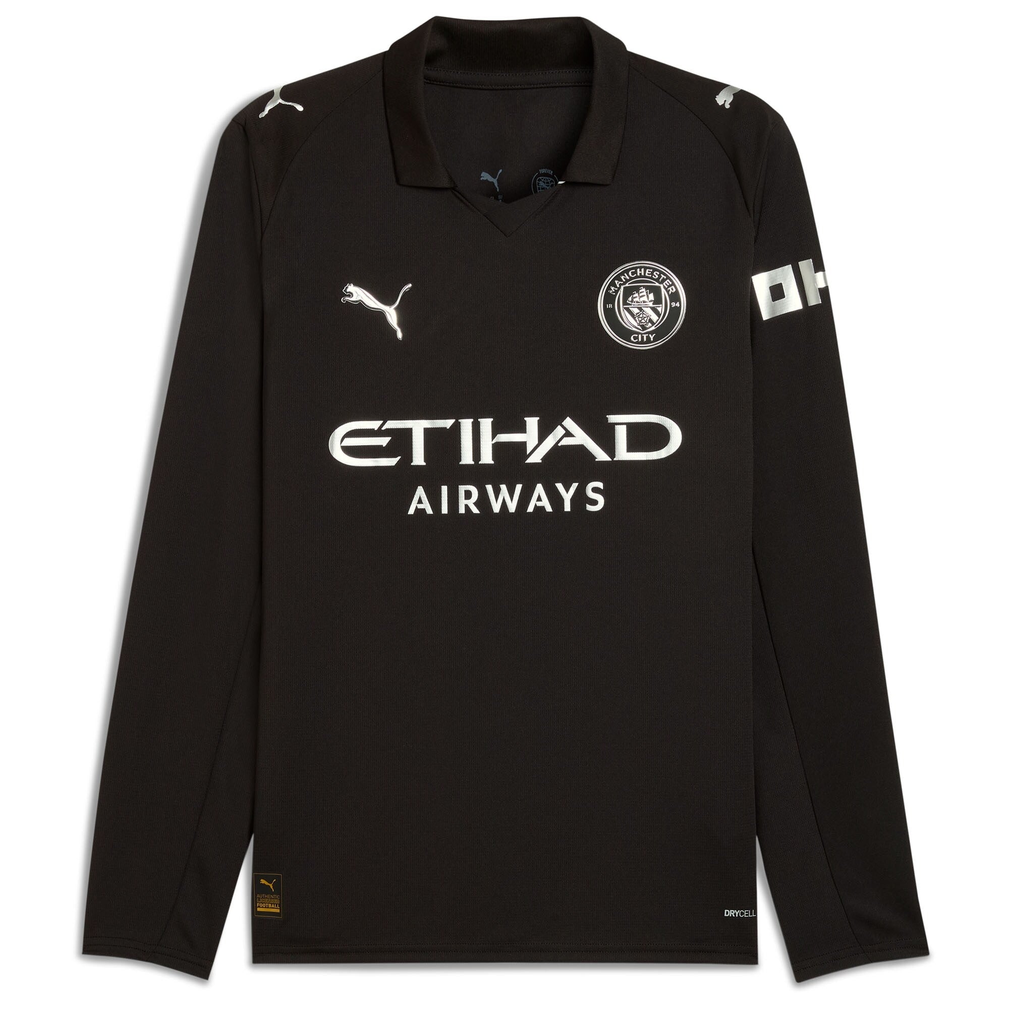 Espoor™ Erling Haaland Manchester City Puma 2025/26 Away Long Sleeve Player Jersey - Black