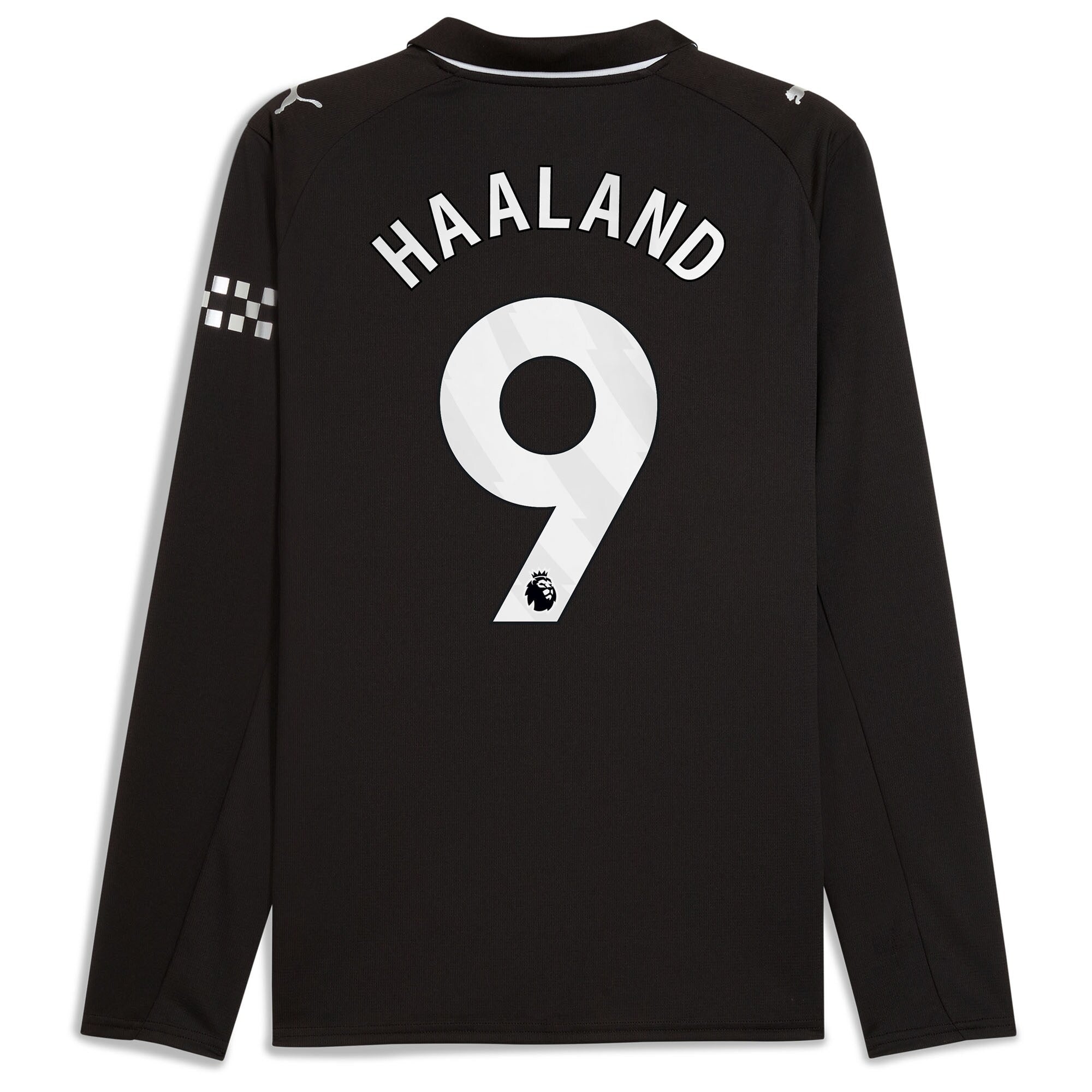 Espoor™ Erling Haaland Manchester City Puma 2025/26 Away Long Sleeve Player Jersey - Black