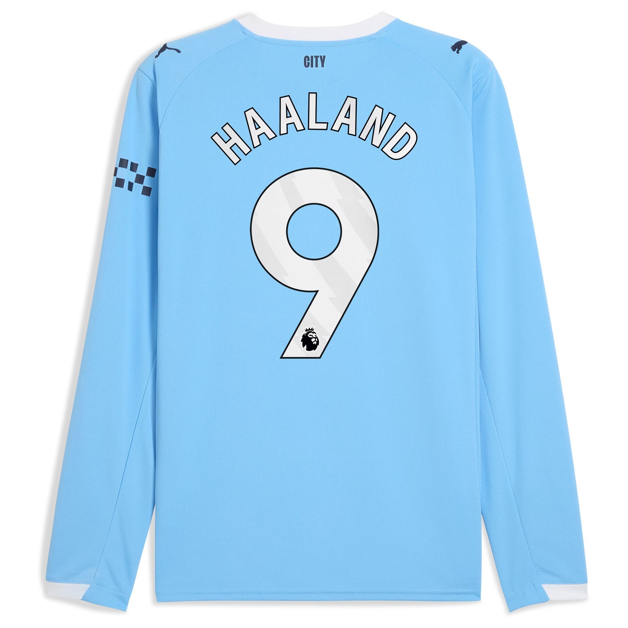 Espoor™ Erling Haaland Manchester City Puma 2025/26 Home Long Sleeve Player Jersey - Sky Blue
