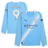 Espoor™ Erling Haaland Manchester City Puma 2025/26 Home Long Sleeve Player Jersey - Sky Blue