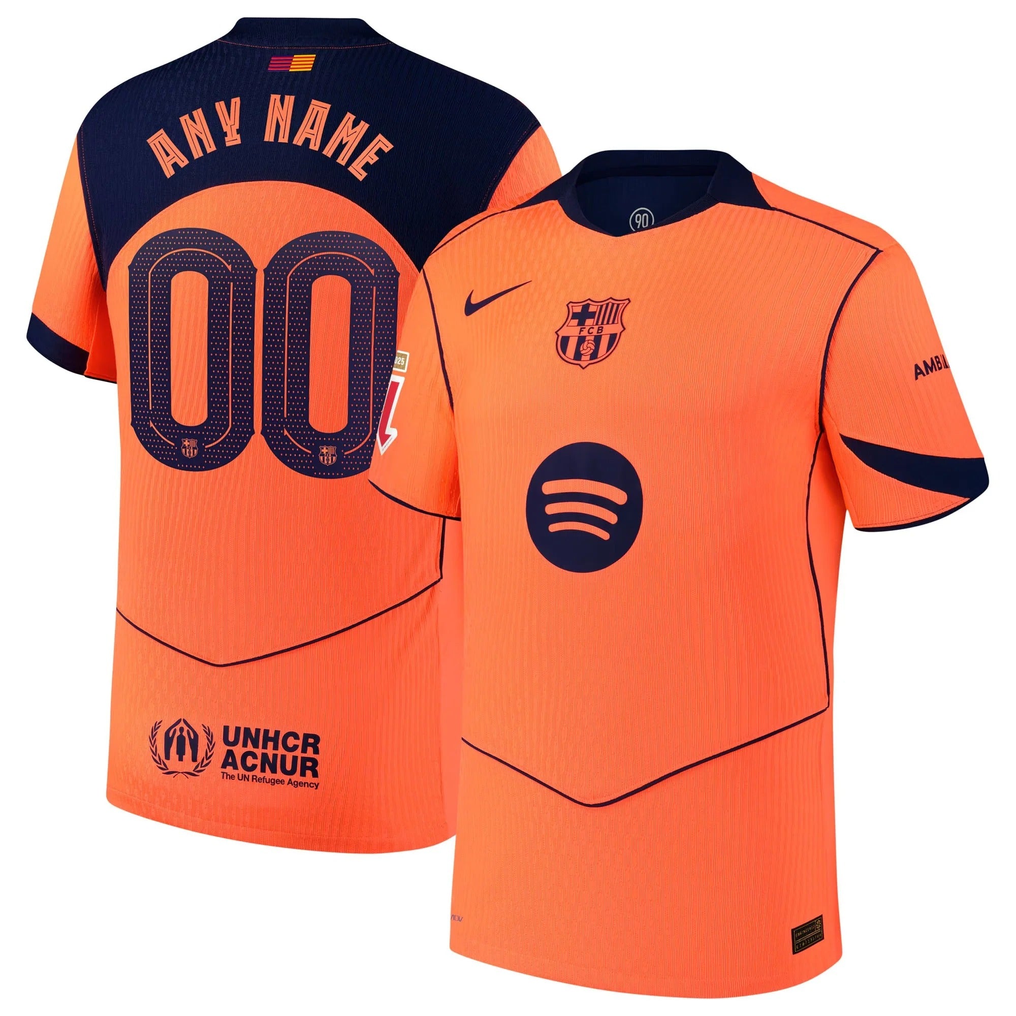Espoor™ Barcelona Team Edition 2025/26 Third Elite Match Custom Jersey - Orange