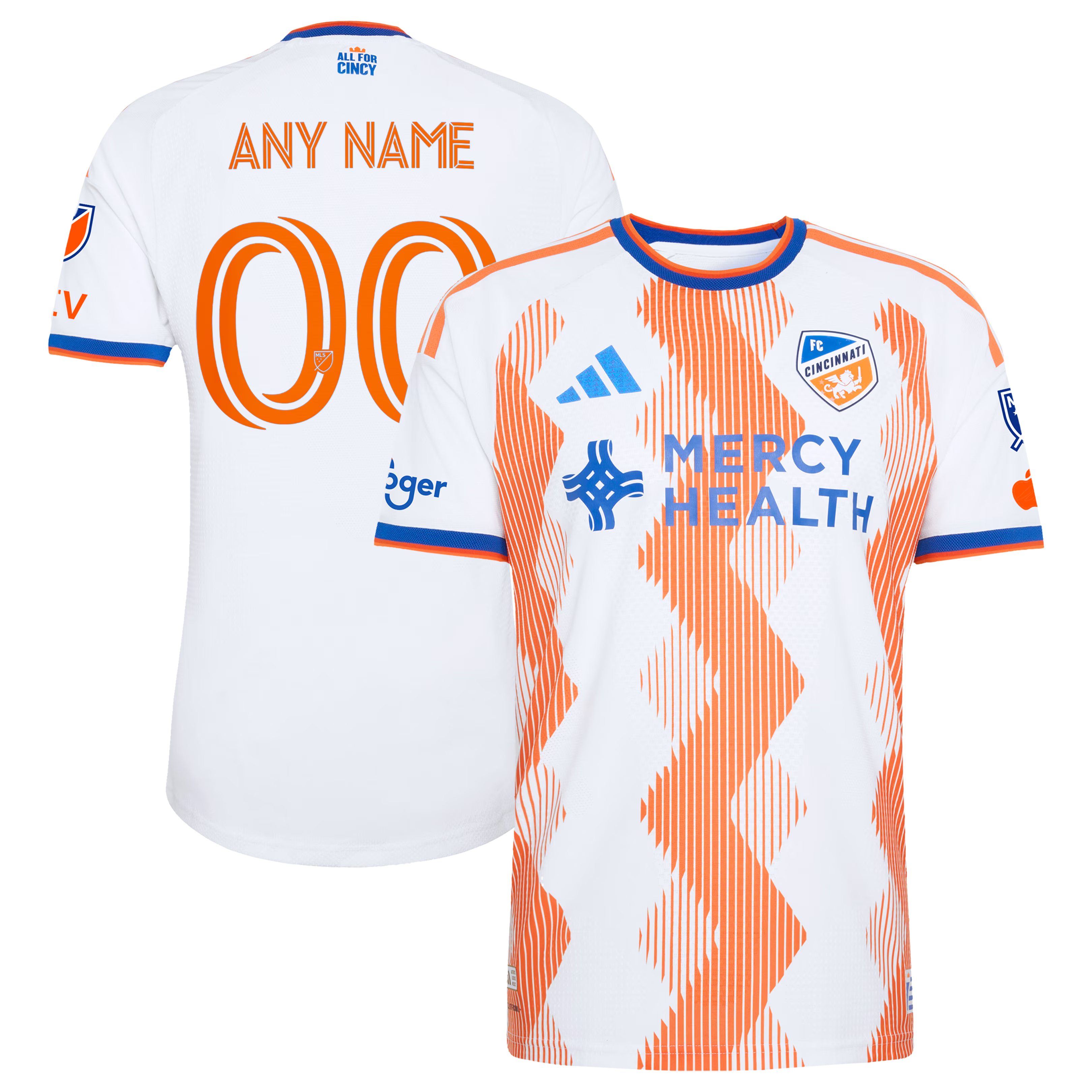 FC Cincinnati // adidas Official 2026 The Seven Hills On-Field Patch Custom Jersey – White - Jersey Teams World