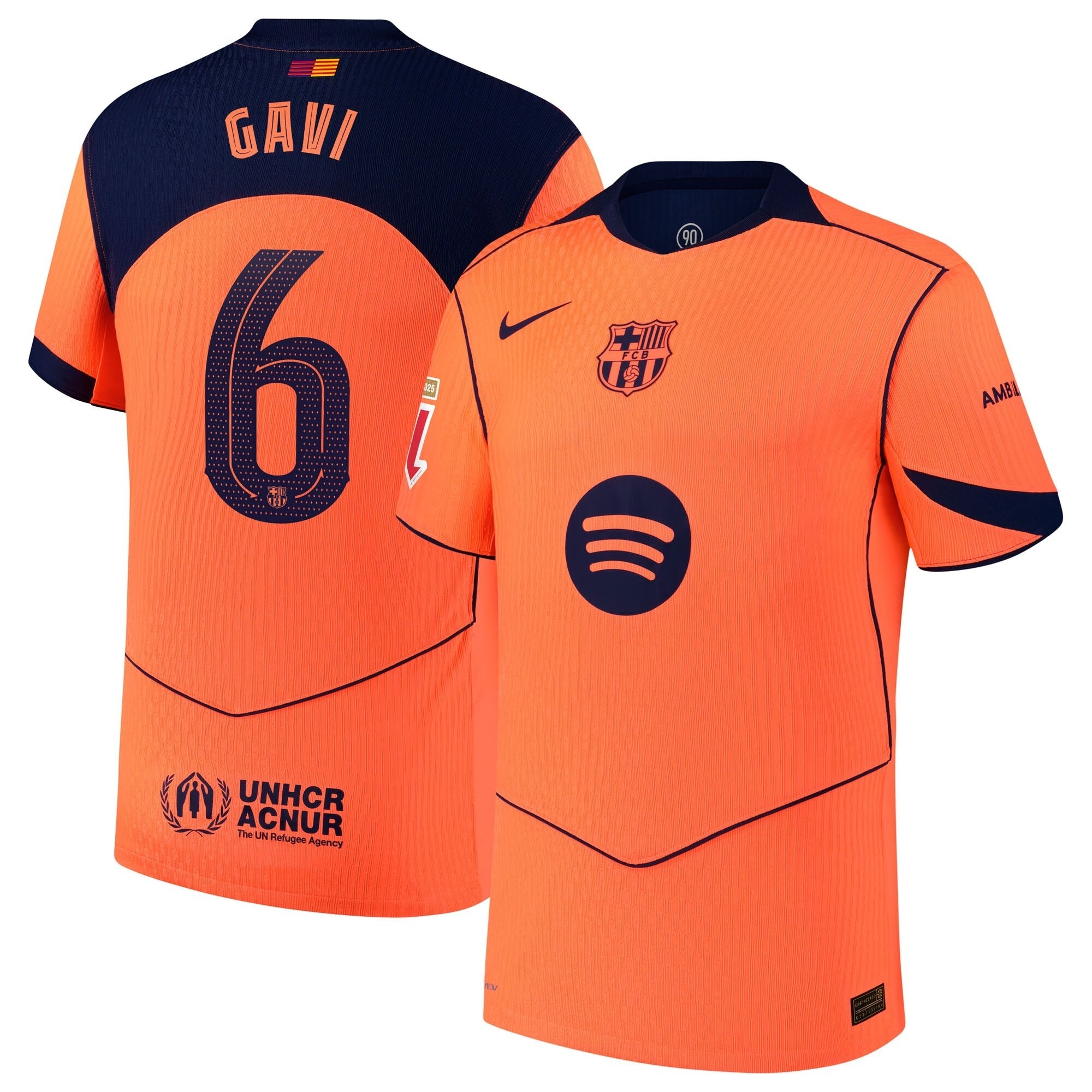 Espoor™ Gavi Barcelona Nike 2025/26 Third Player Jersey - Orange