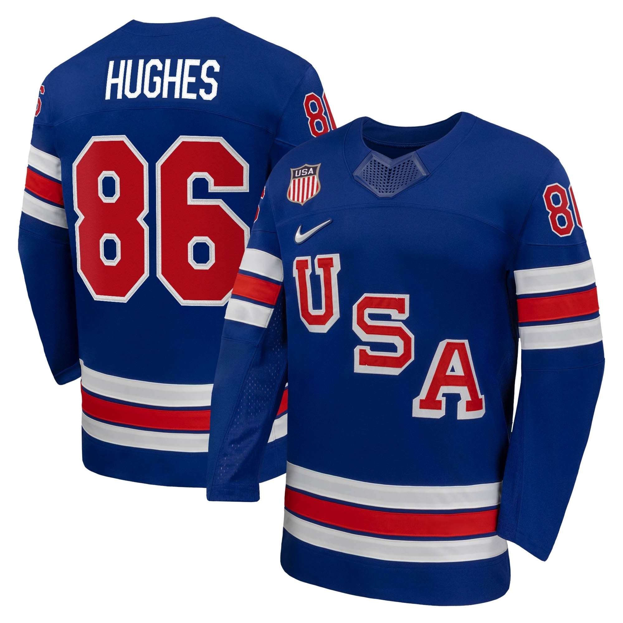 Jack Hughes #86 USA Hockey 2026 Home Jersey - Nike Royal - Jersey Teams World