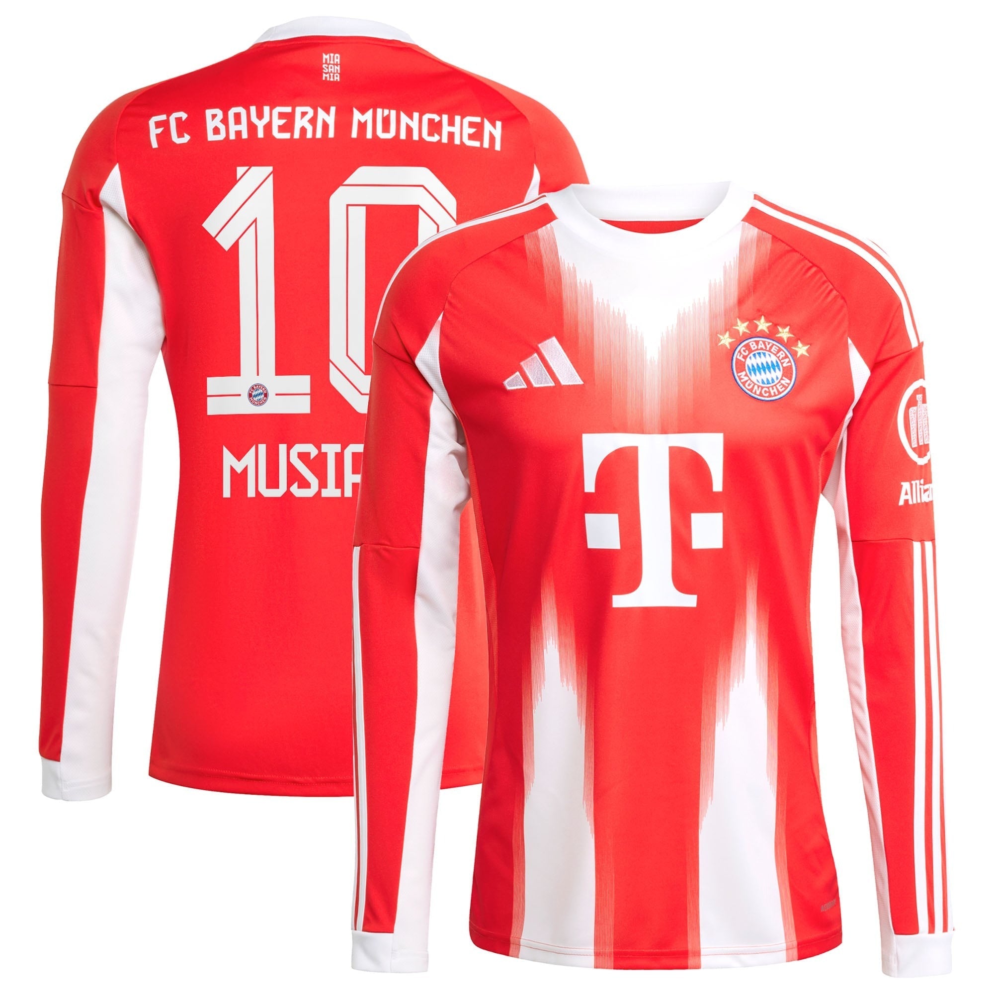 Espoor™ Jamal Musiala Bayern Munich adidas Home 2025/26 Long Sleeve Player Jersey - Red