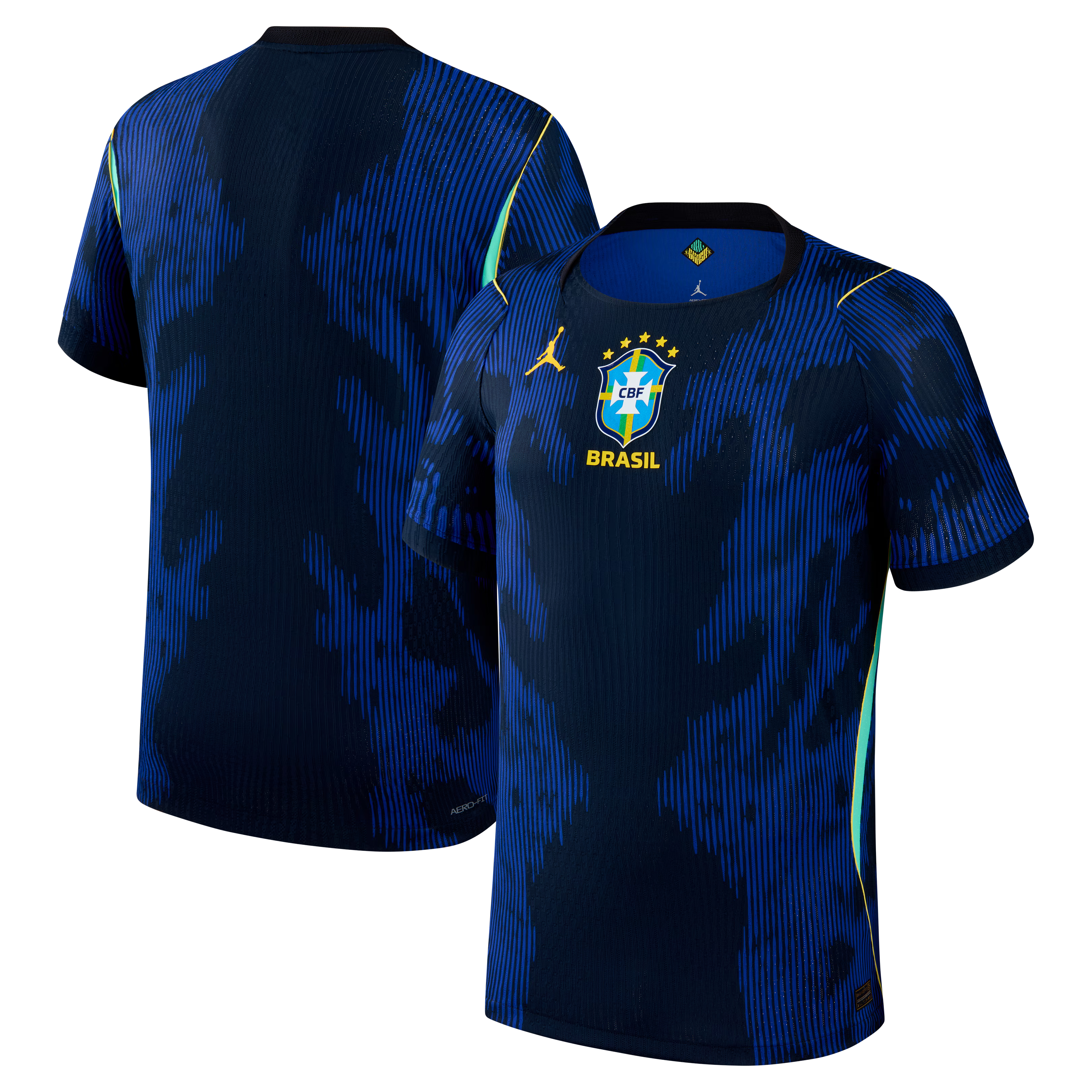 Jordan Brazil National Team 2026 Away Match Custom Jersey - Blue - Jersey Teams World