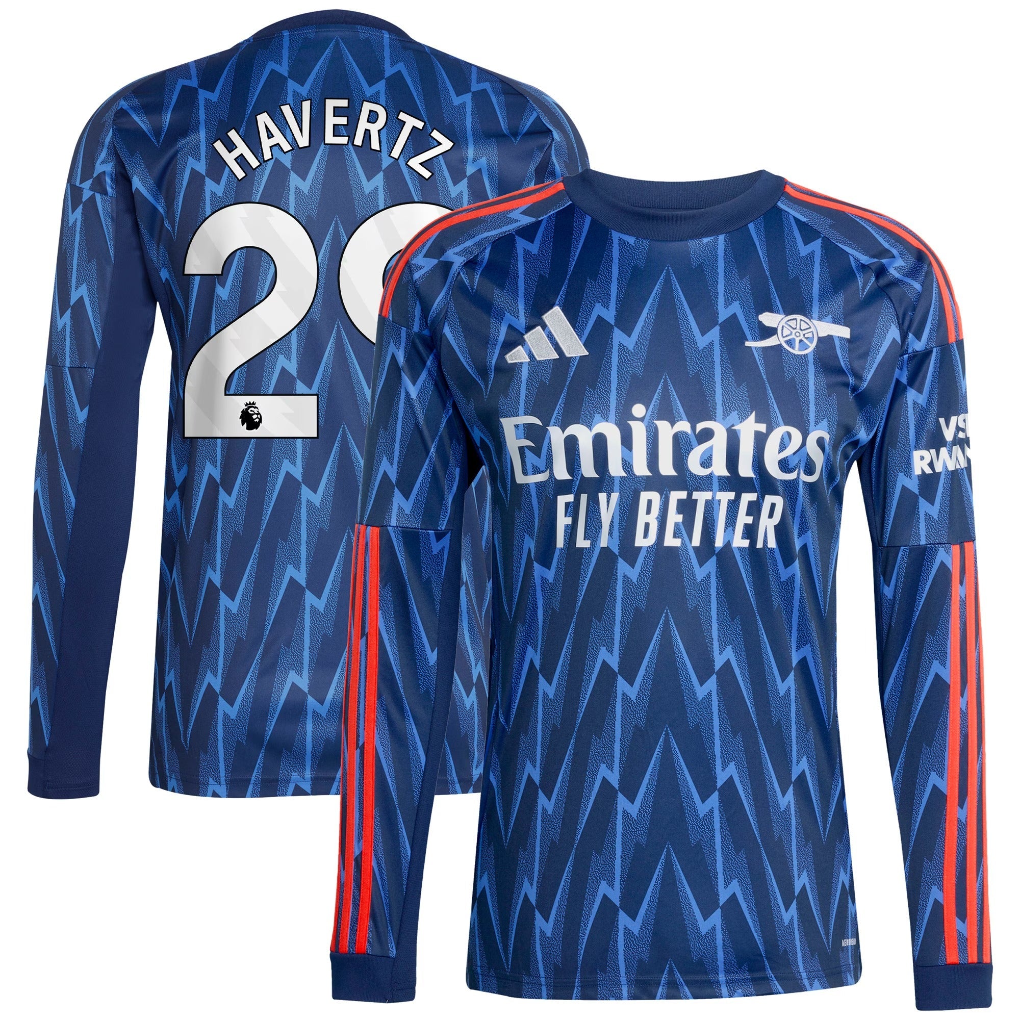 Espoor™ Kai Havertz Arsenal adidas 2025/26 Away Long Sleeve Player Jersey - Blue