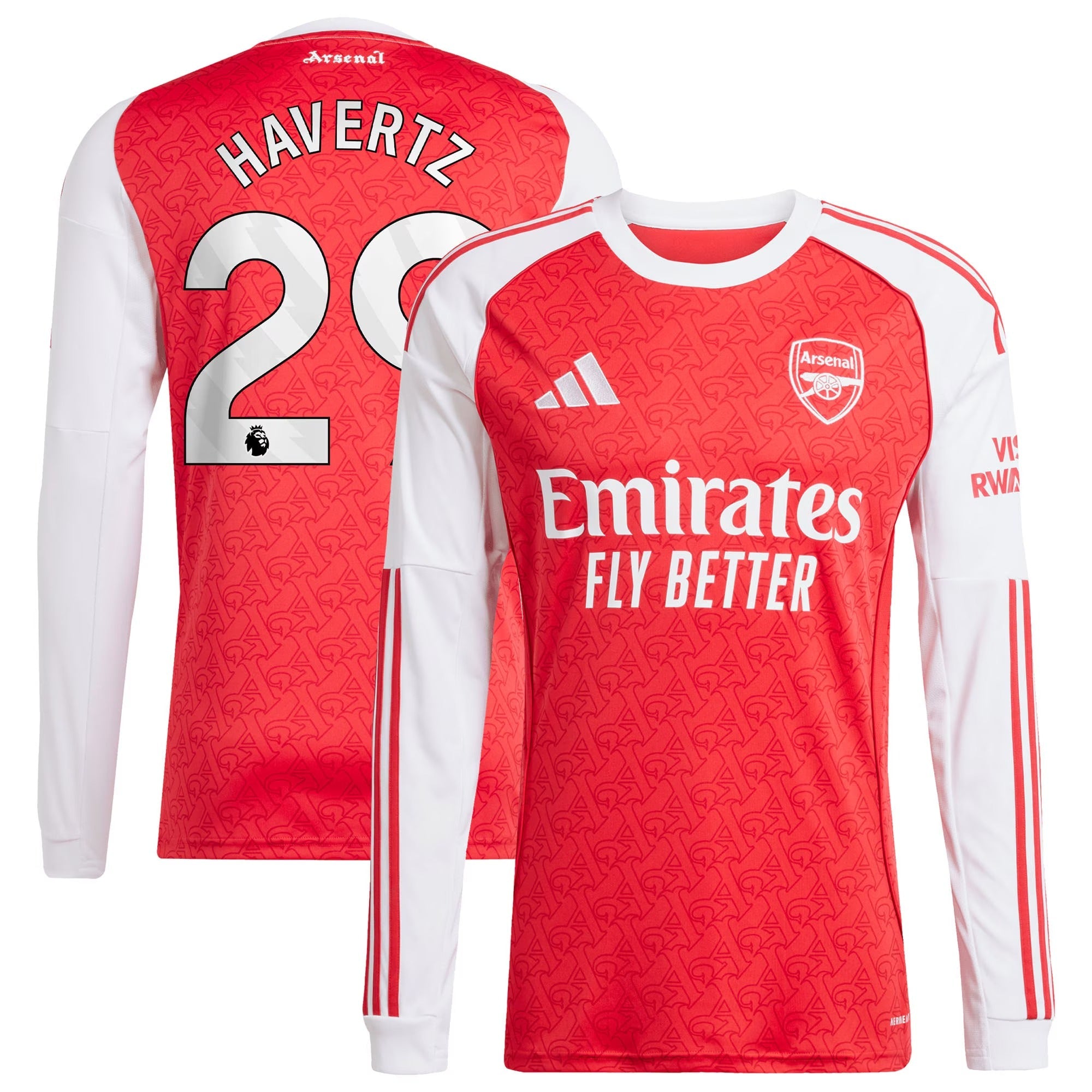 Espoor™ Kai Havertz Arsenal adidas 2025/26 Home Long Sleeve Player Jersey - Red