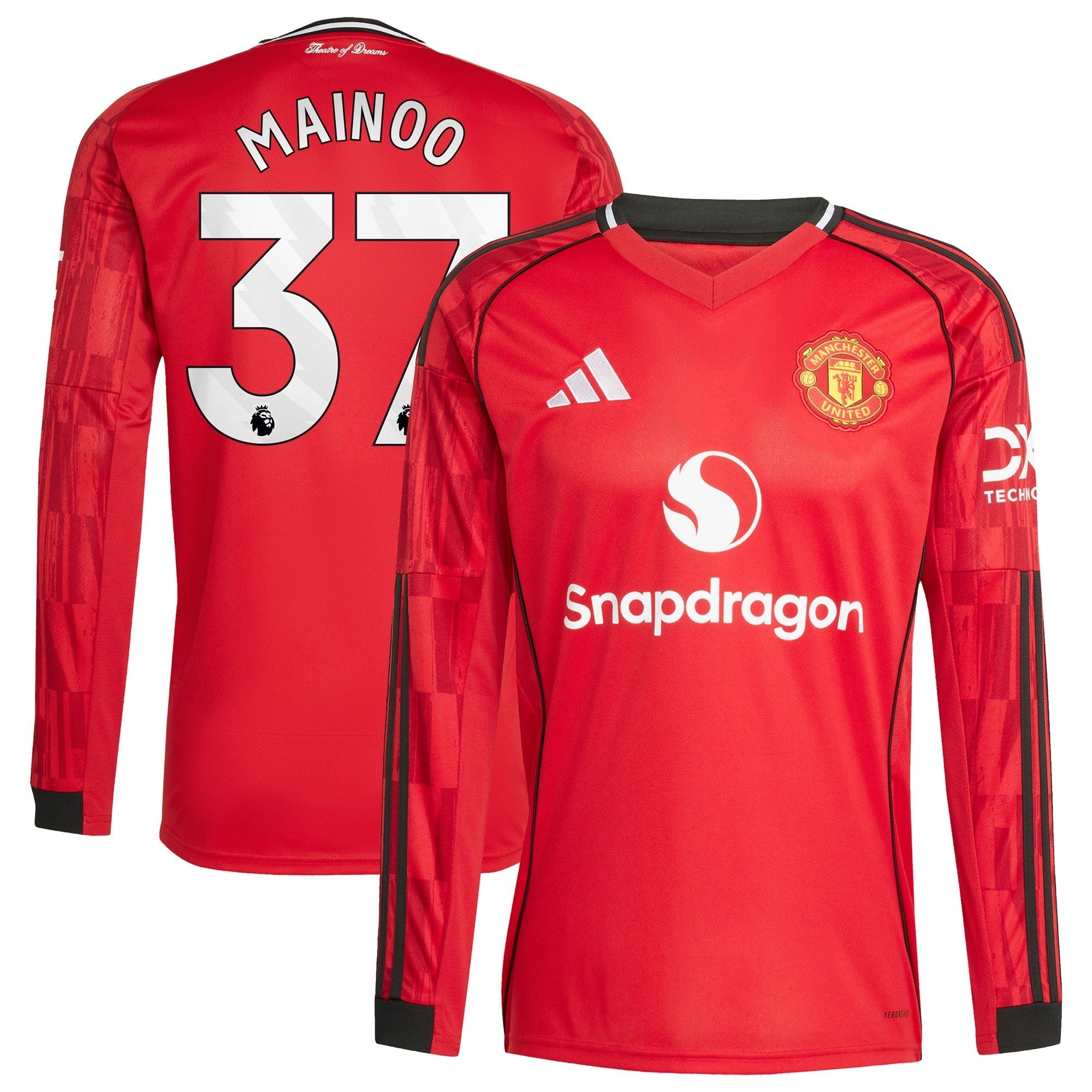 Espoor™ Kobbie Mainoo Manchester United adidas Home 2025/26 Player Long Sleeve Jersey - Red