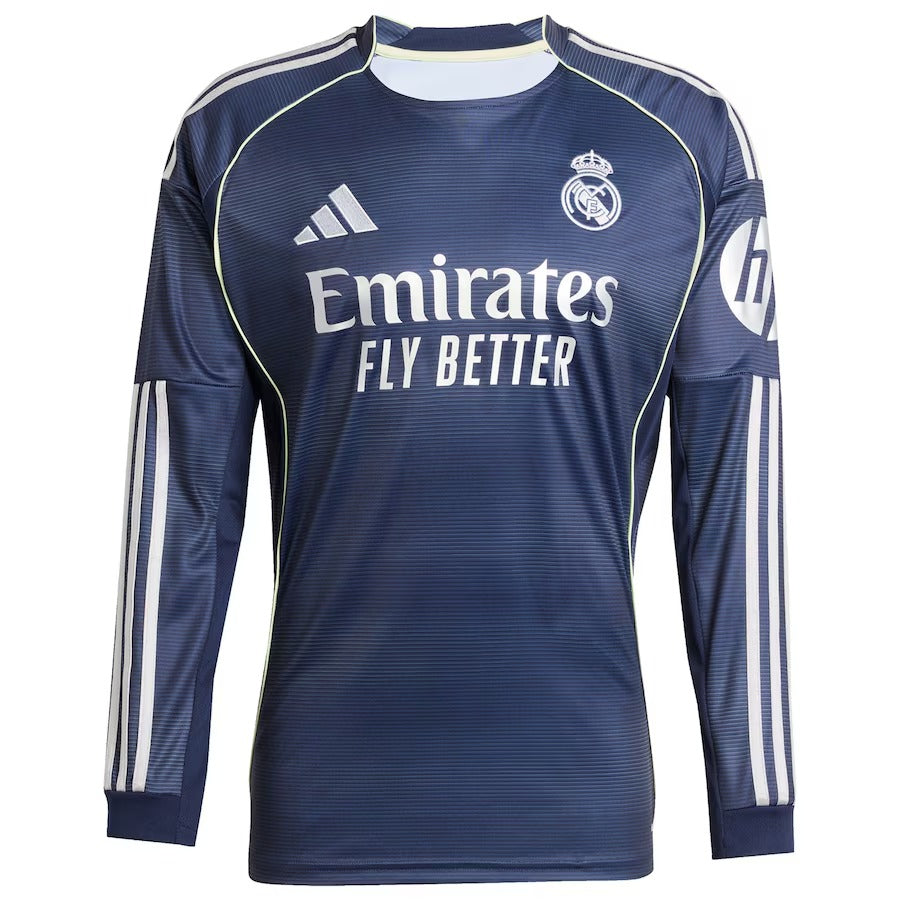Espoor™ Kylian Mbappé Real Madrid adidas 2025/26 Away Long Sleeve Player Jersey - Blue