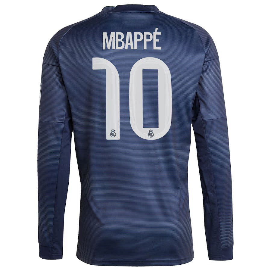 Espoor™ Kylian Mbappé Real Madrid adidas 2025/26 Away Long Sleeve Player Jersey - Blue