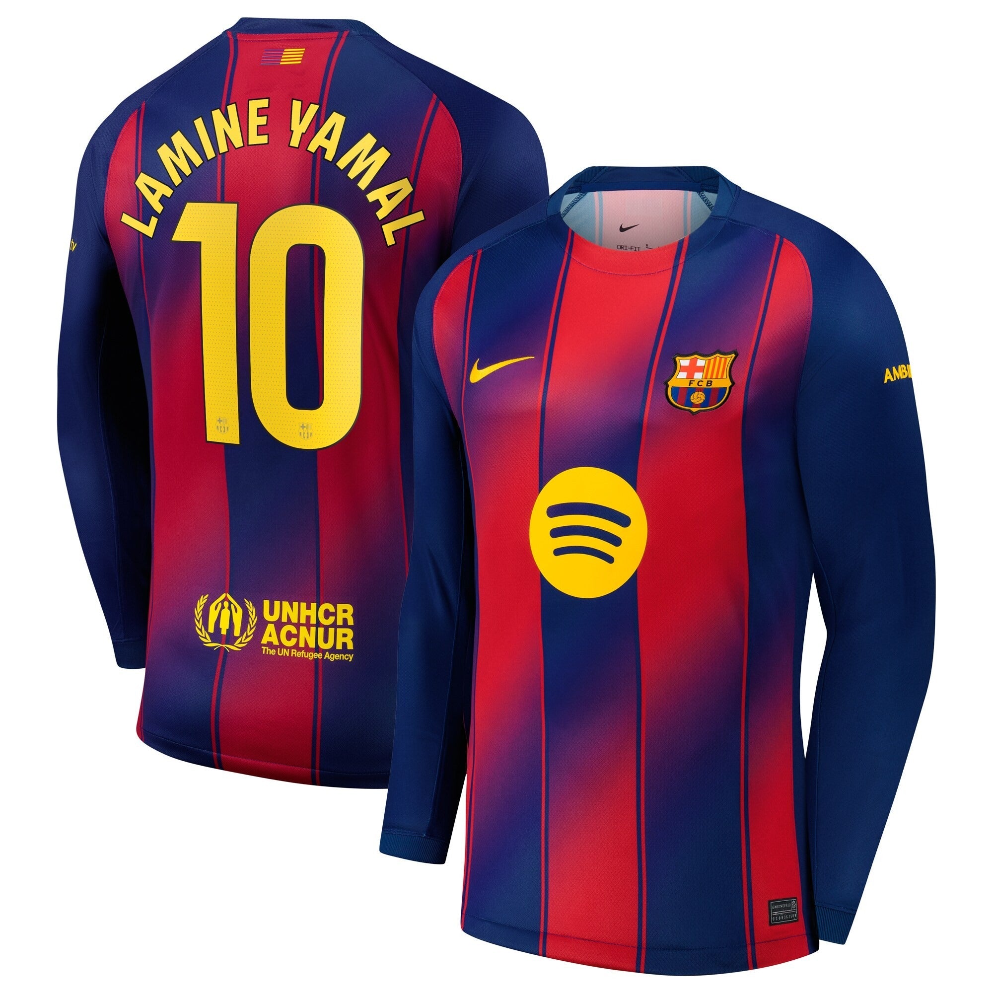 Espoor™ Lamine Yamal Barcelona Nike 2025/26 Long Sleeve Player Jersey - Blue