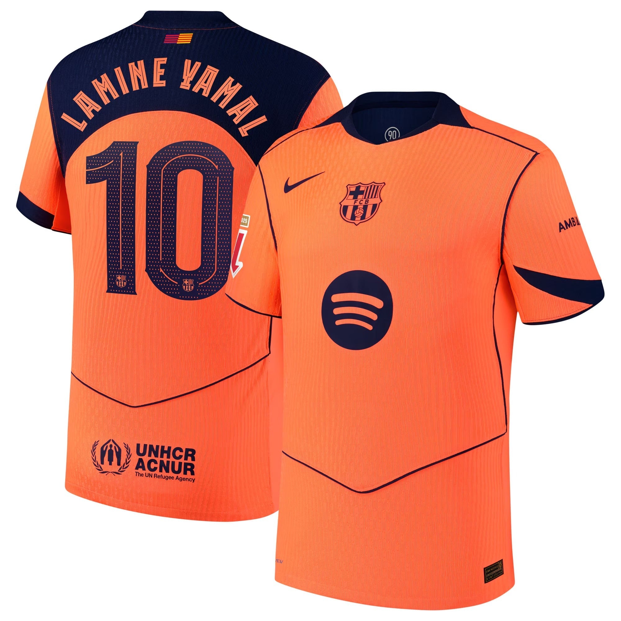 Lamine Yamal Barcelona 2025/26 Third Player Jersey - Orange - Jersey Teams World