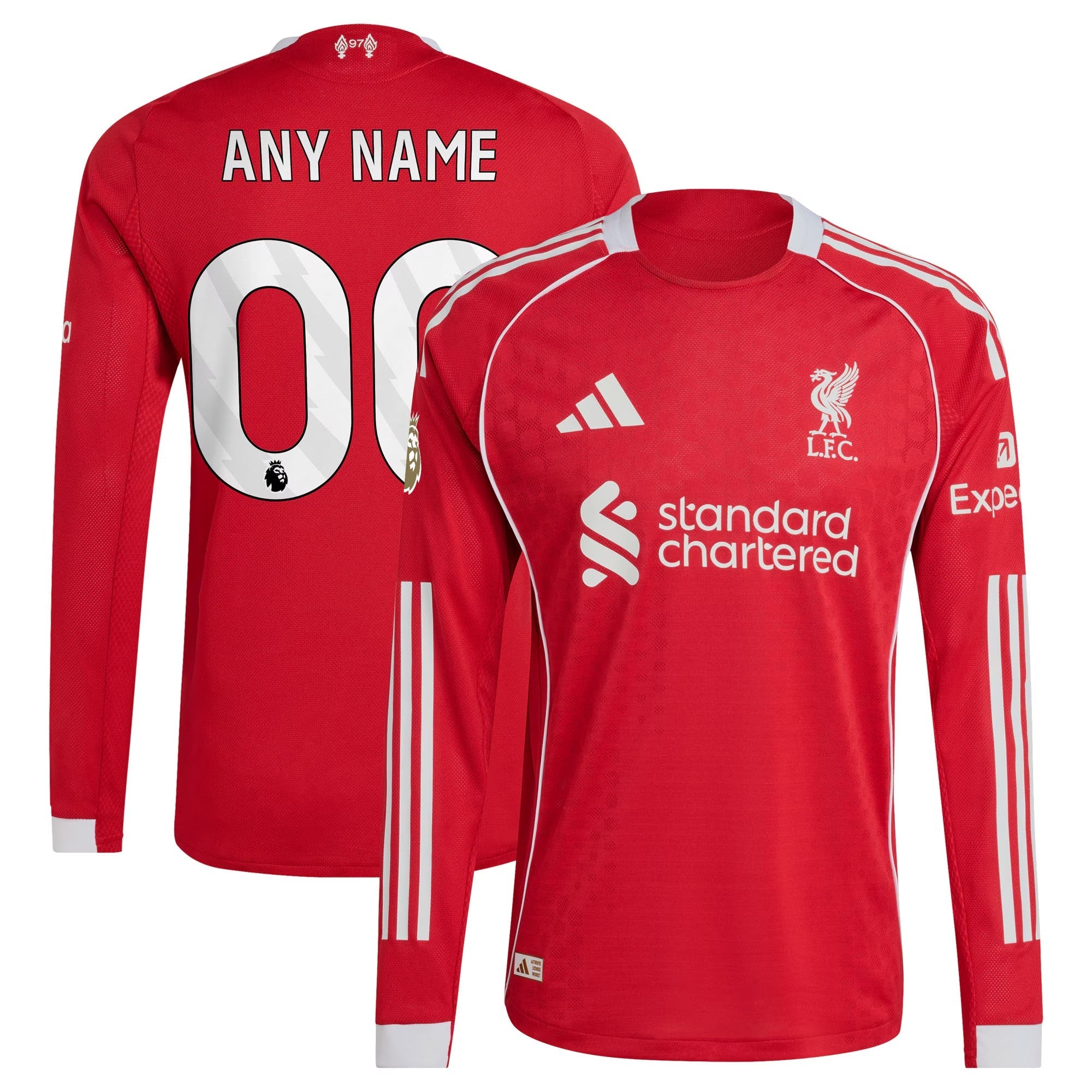 Espoor™ Liverpool 2025/26 Home Custom Long Sleeve Jersey - Red