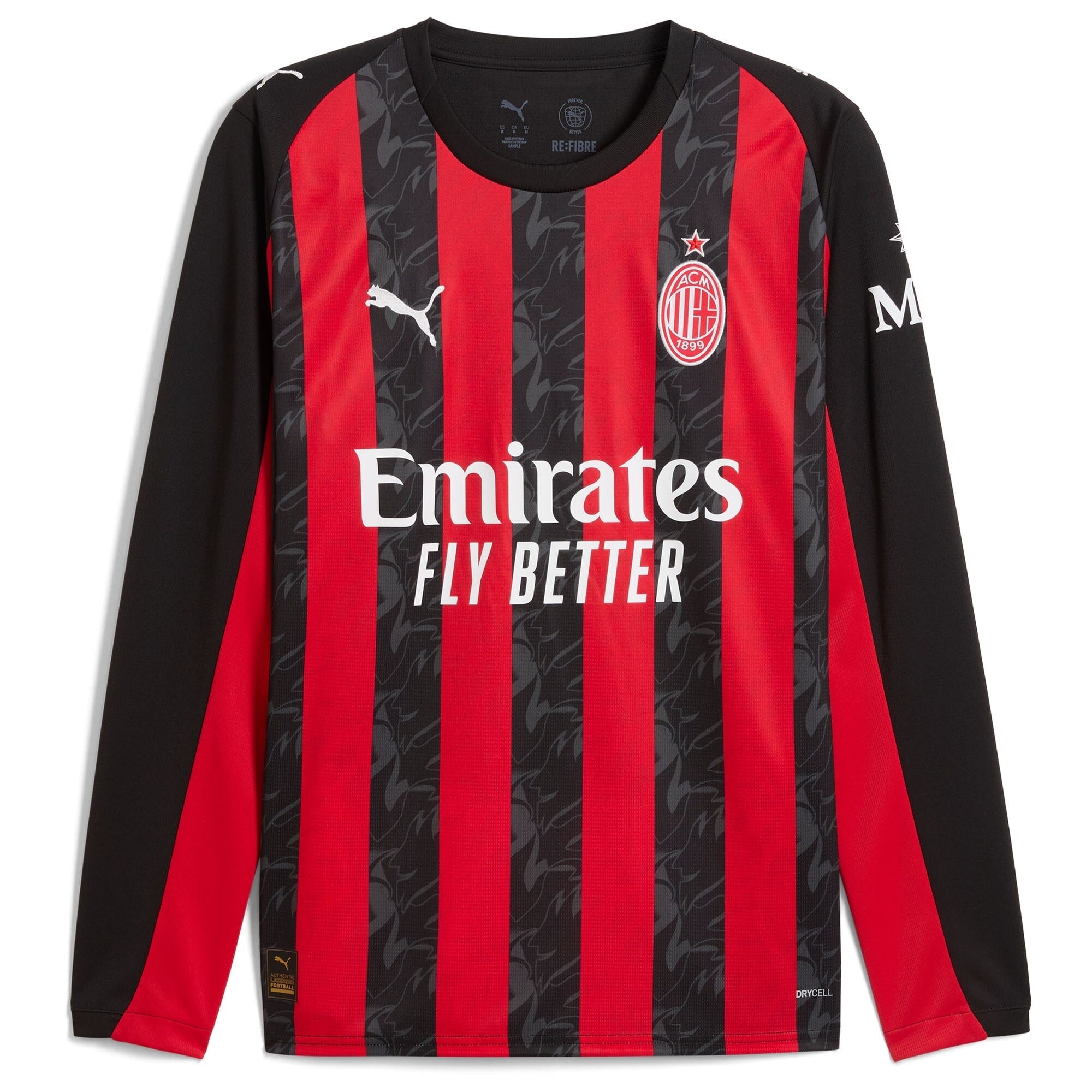 Espoor™ Luka Modric AC Milan Puma 2025/26 Home Long Sleeve Jersey - Red