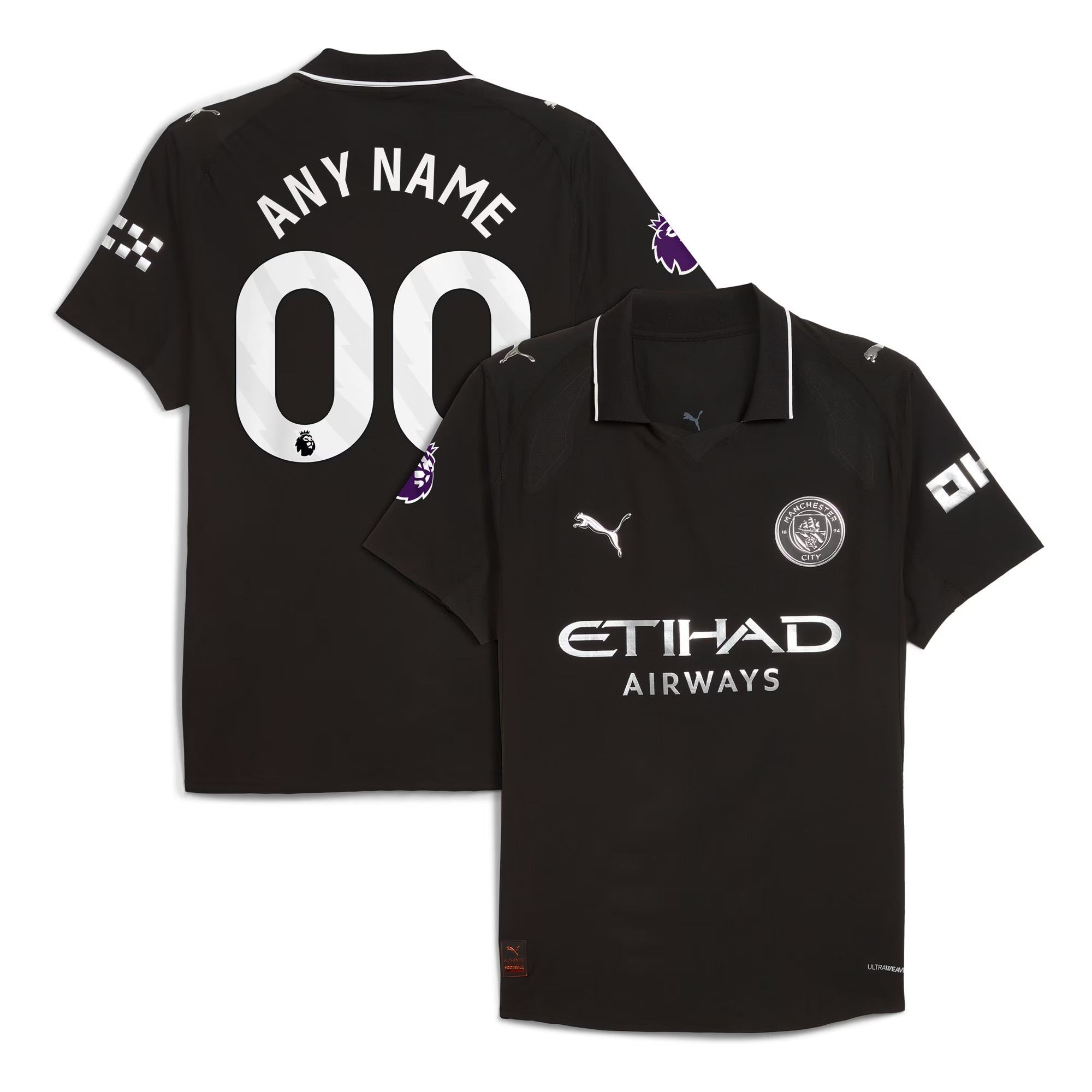 Espoor™ Manchester City Puma 2025/26 Away Custom Jersey – Black