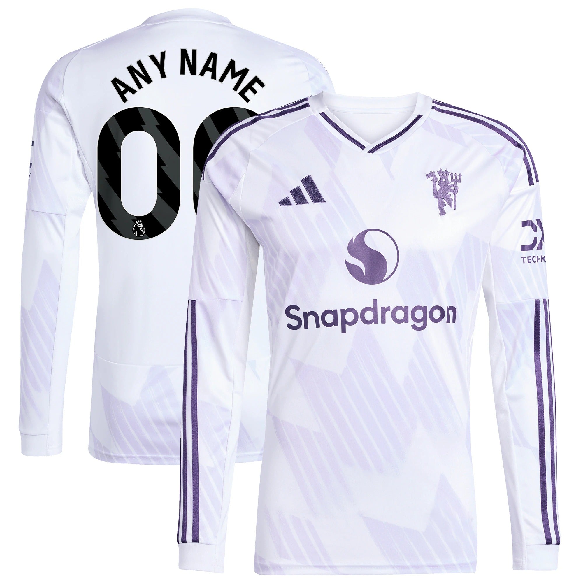 Espoor™ Manchester United adidas 2025/26 Away Long Sleeve Custom Jersey - White