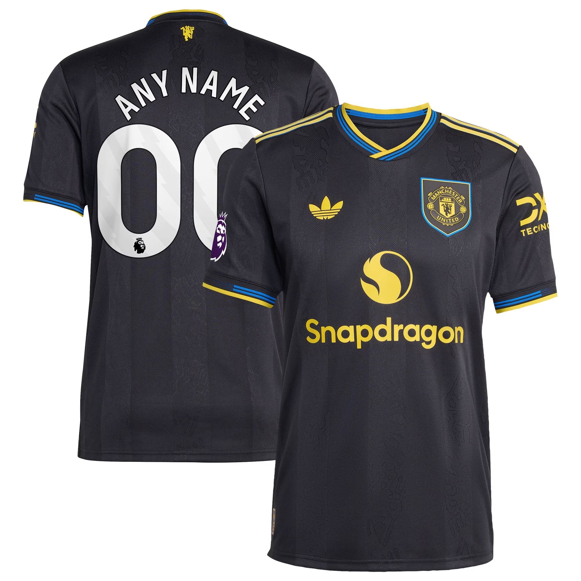 Manchester United adidas 2025/26 Third Custom Jersey - Black - Jersey Teams World