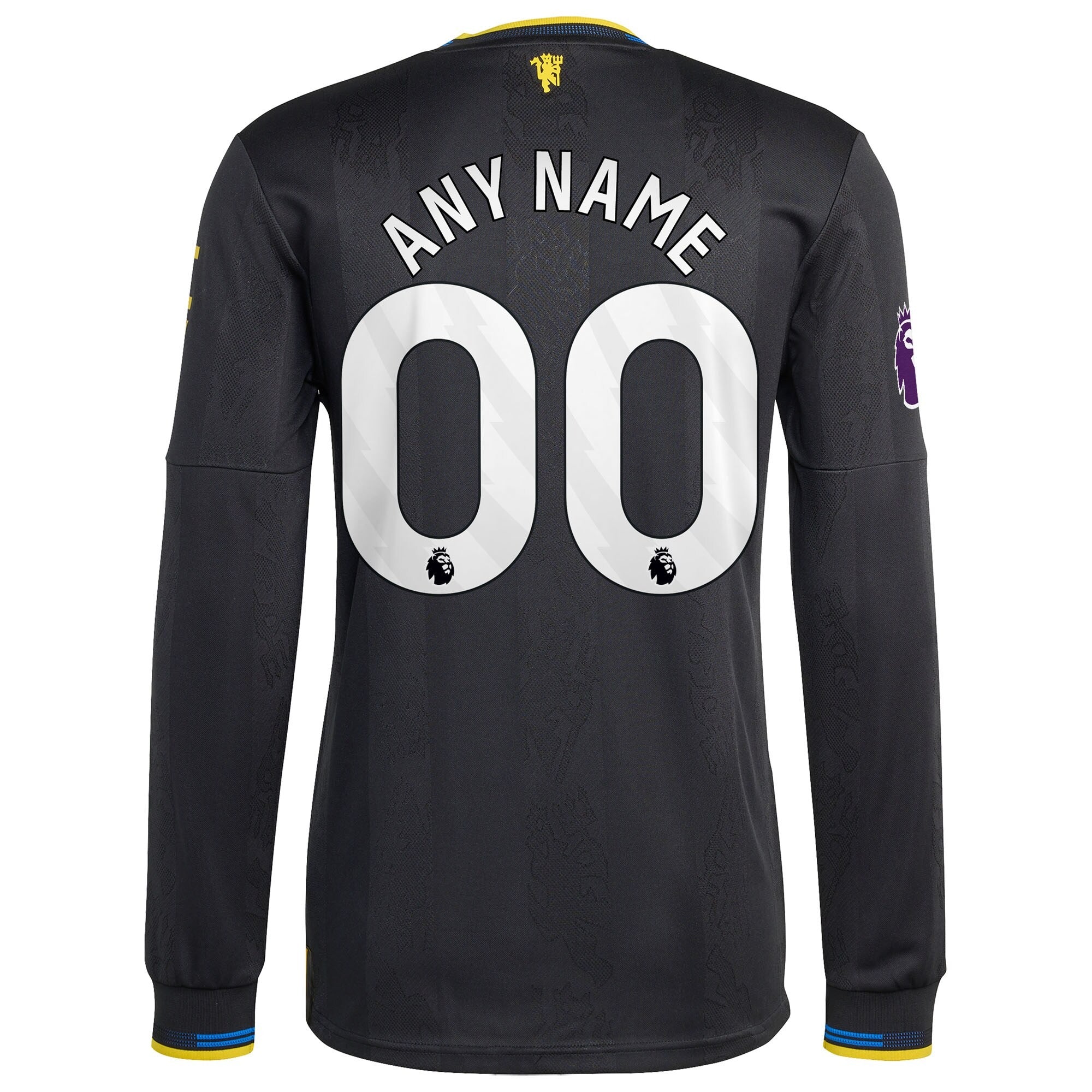 Espoor™ Manchester United adidas 2025/26 Third Long Sleeve Custom Jersey - Black
