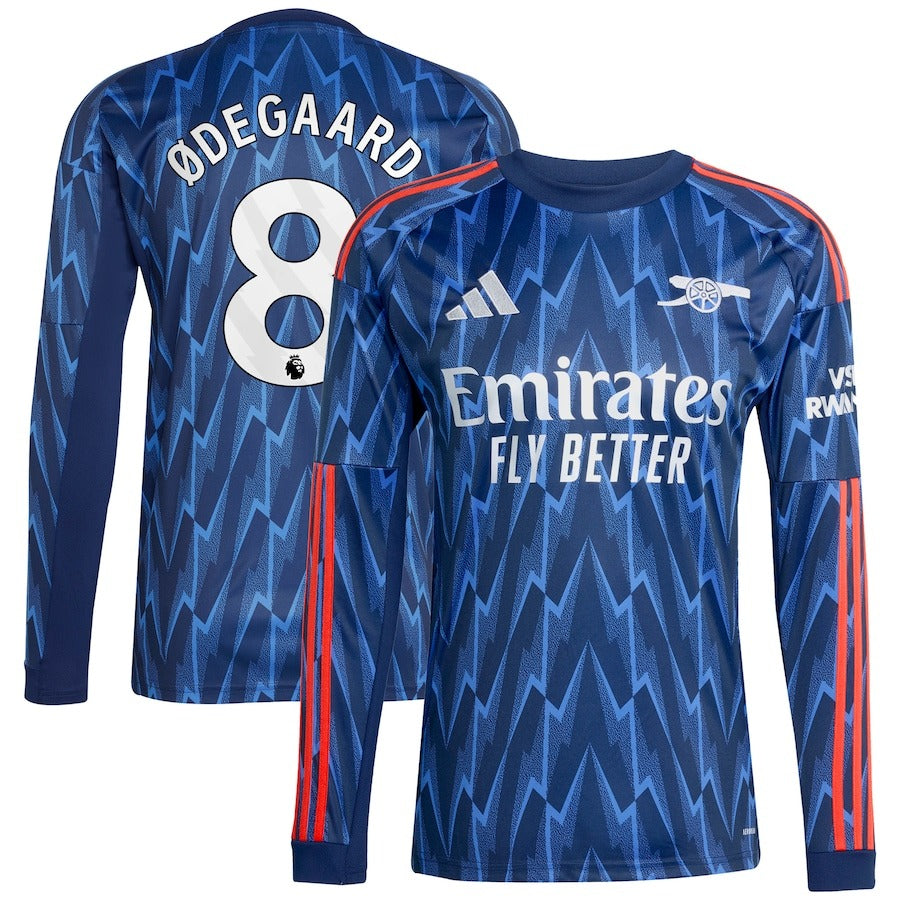 Espoor™ Martin Ødegaard Arsenal adidas 2025/26 Away Long Sleeve Player Jersey - Blue