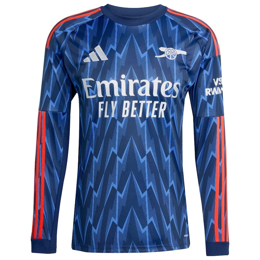 Espoor™ Martin Ødegaard Arsenal adidas 2025/26 Away Long Sleeve Player Jersey - Blue