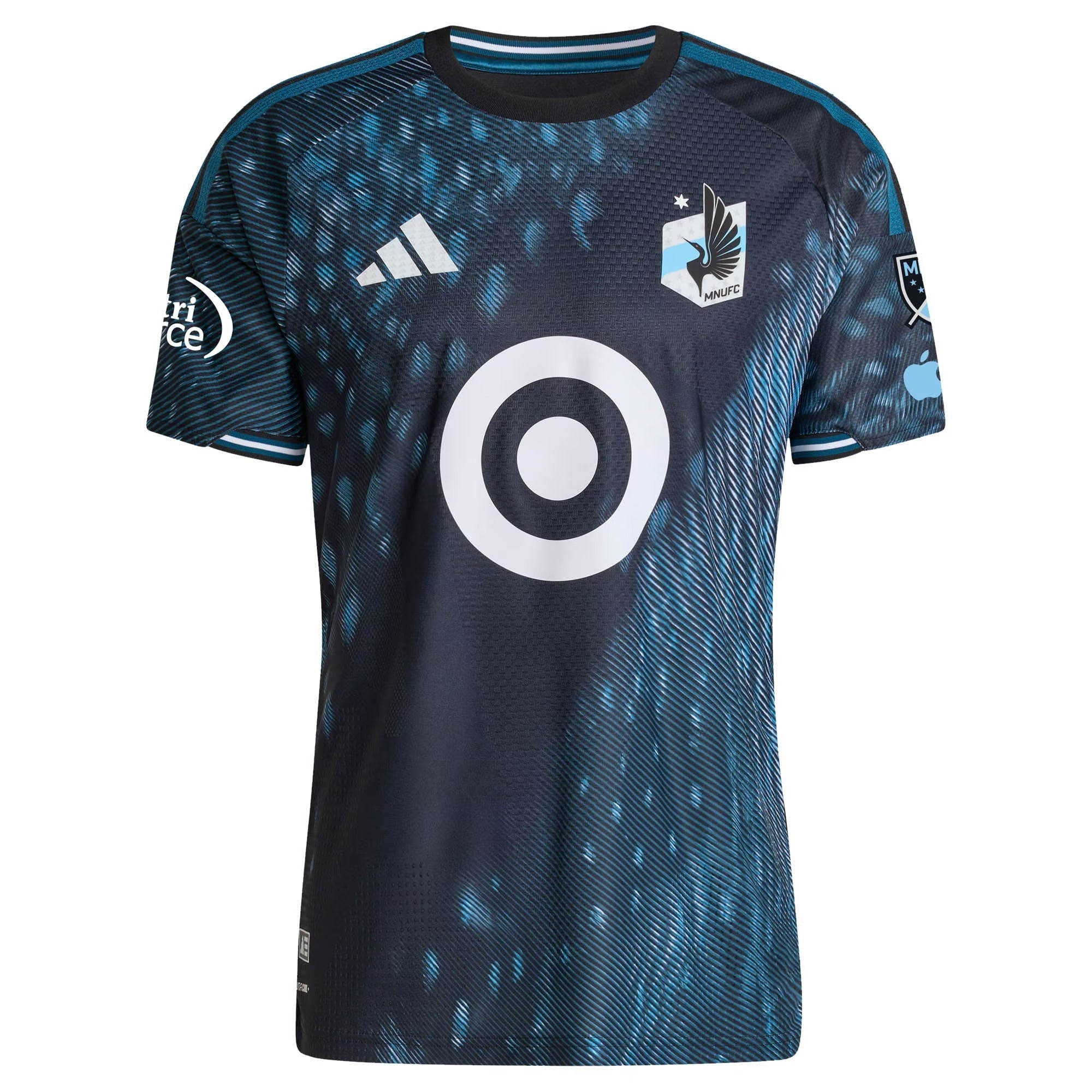Minnesota United FC // adidas Official 2026 The Decade Kit On-Field Patch Custom Jersey – Black - Jersey Teams World