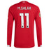 Espoor™ Mohamed Salah Liverpool 2025/26 Home Long Sleeve Jersey - Red