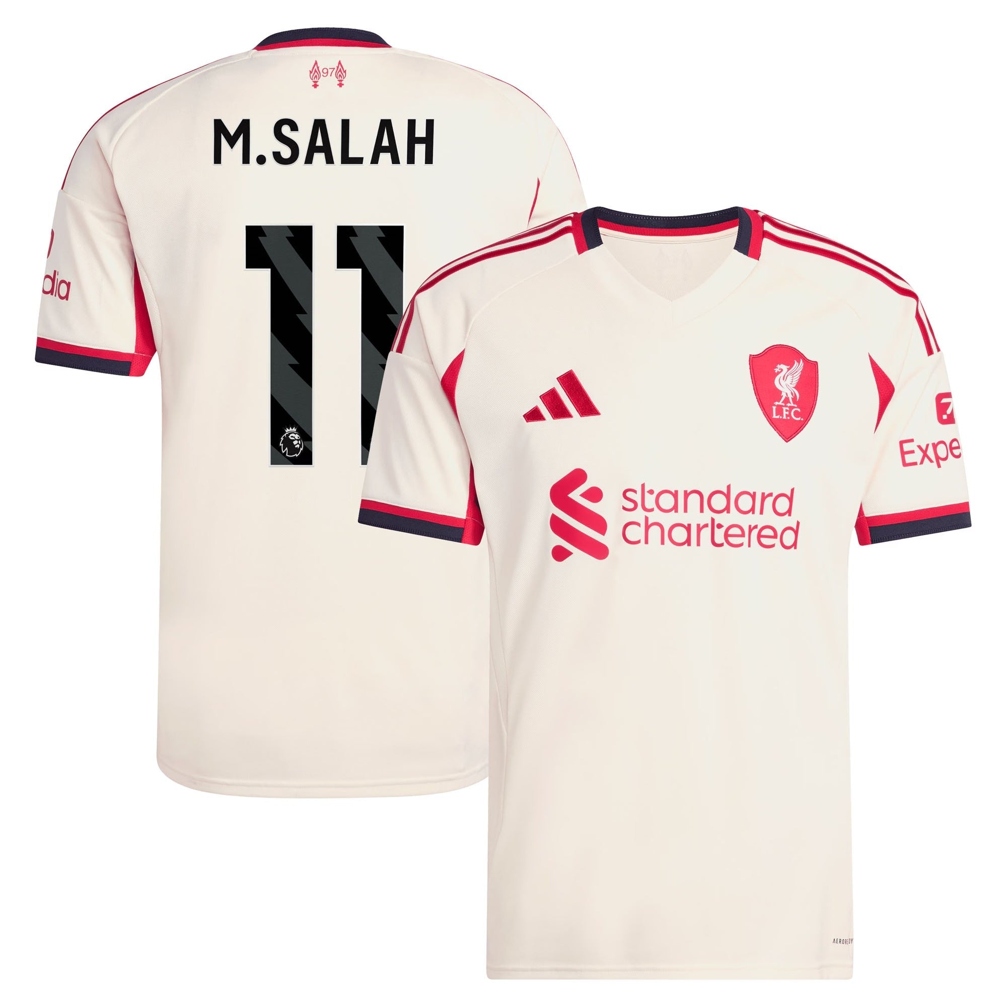 Espoor™ Mohamed Salah Liverpool adidas 2025/26 Away Player Jersey - White