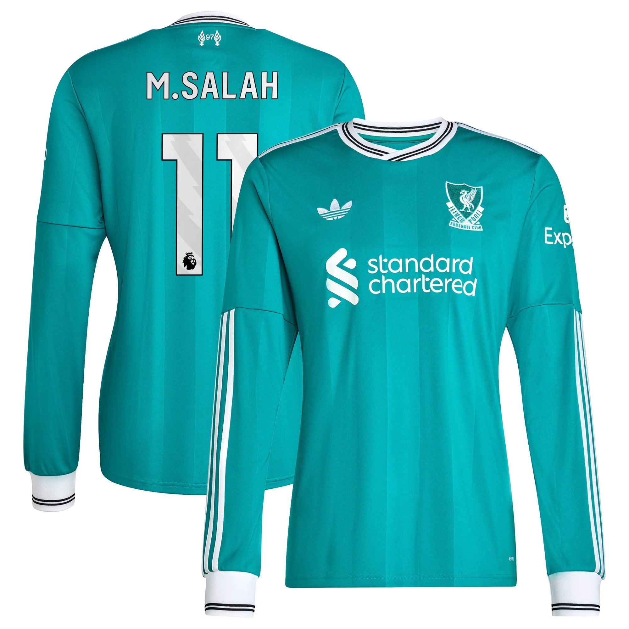 Espoor™ Mohamed Salah Liverpool adidas 2025/26 Third Long Sleeve Player Jersey - Green