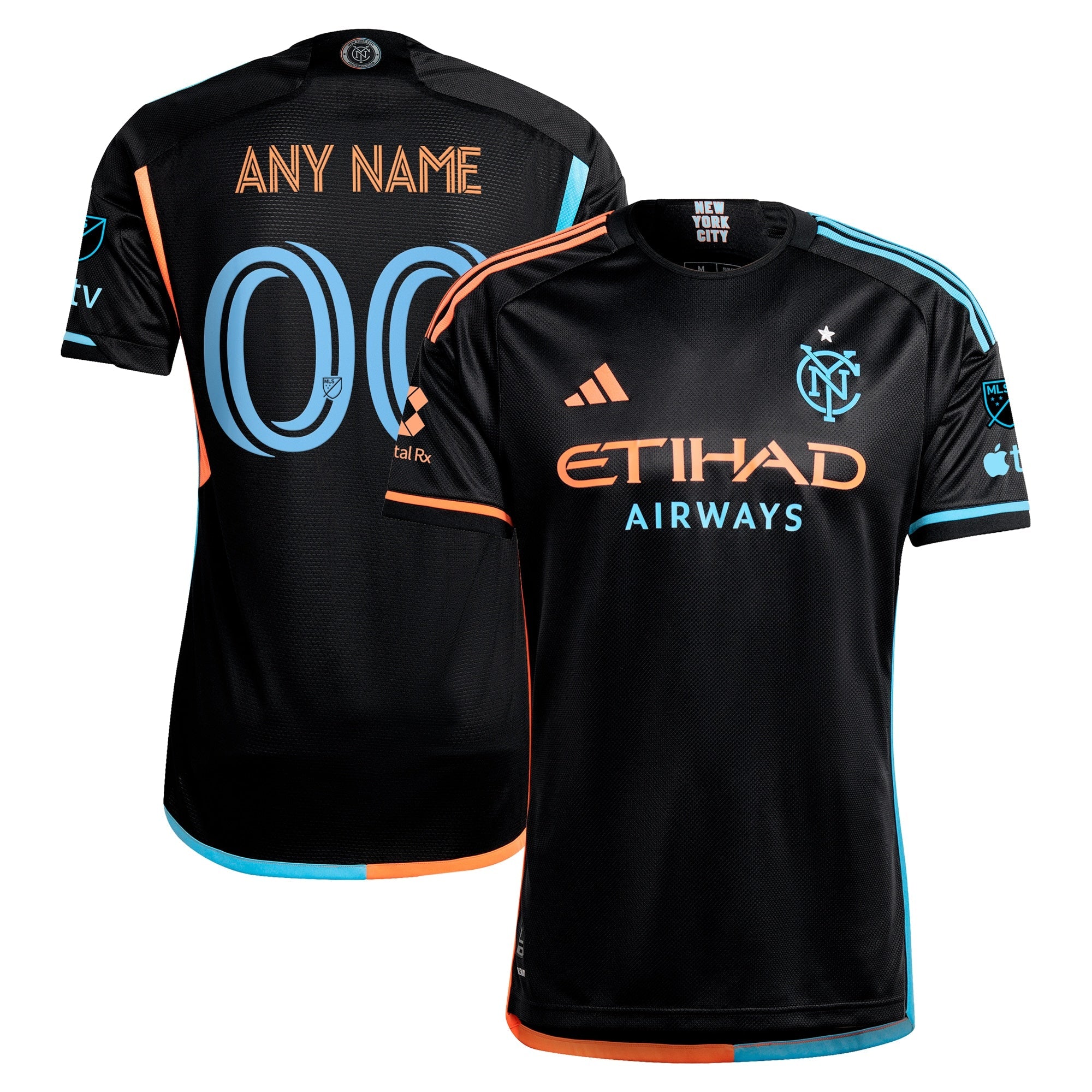 New York City FC adidas 2024 24/7 Kit Custom Jersey – Black - Jersey Teams World