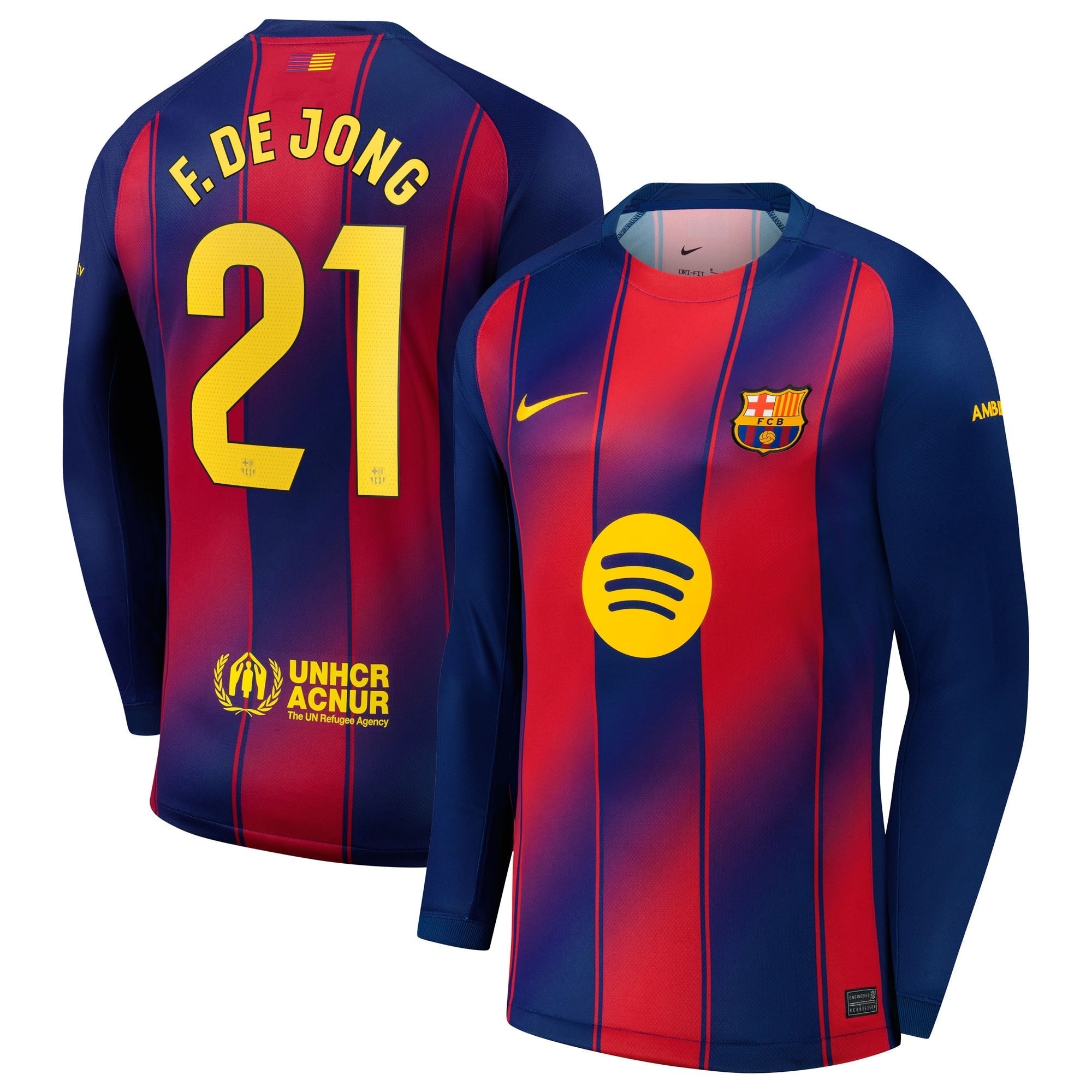 Espoor™ Nike Frenkie de Jong Barcelona 2025/26 Home Long Sleeve Jersey - Navy